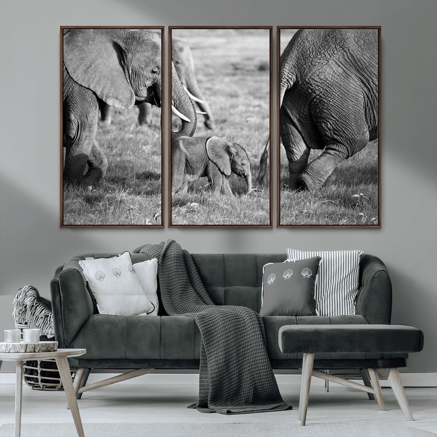 MGV-FC-48X32-3P - Wild Elephant Wall Art Canvas Print