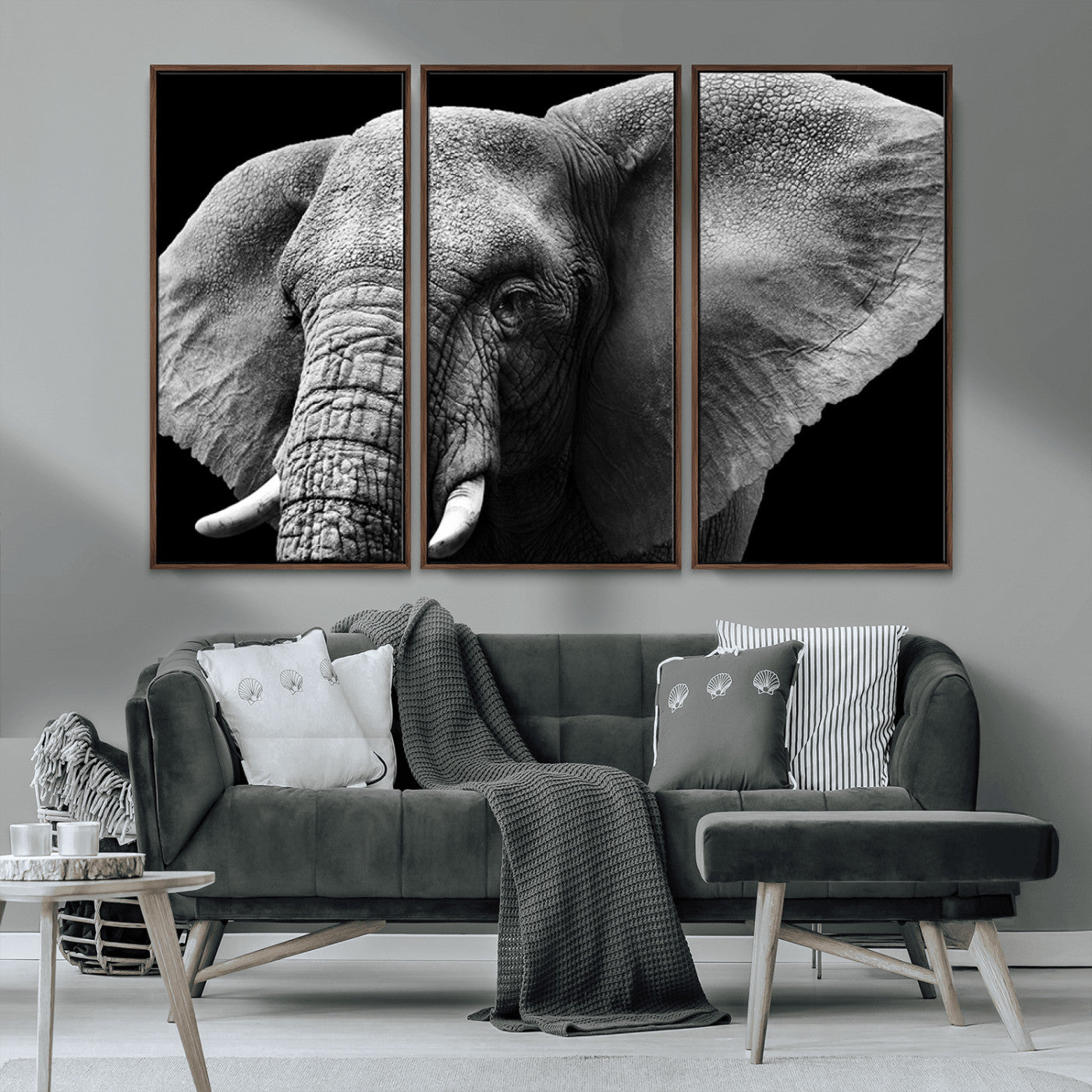 MGV-FC-48X32-3P - Big Elephant Close Up Wall Art Canvas Print