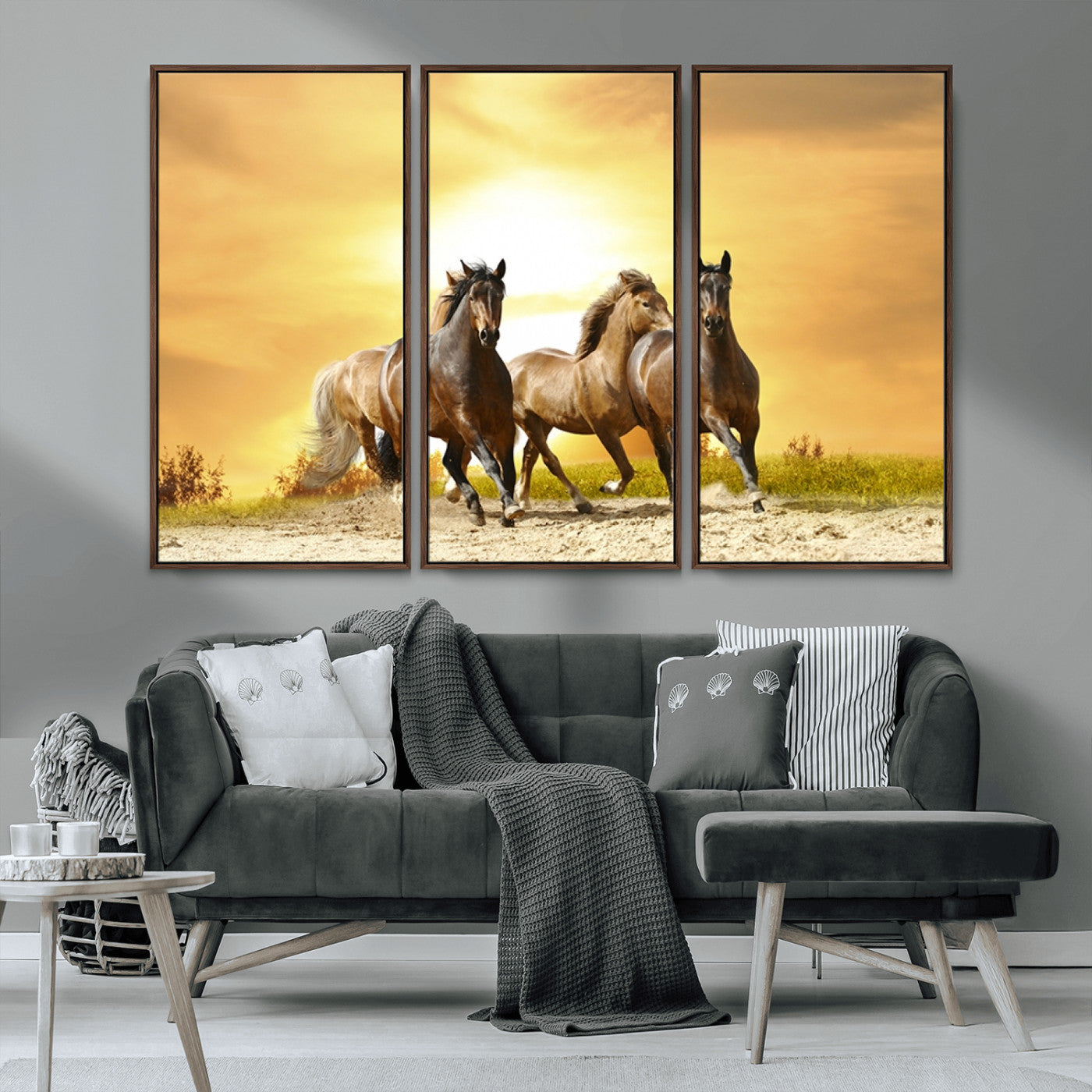 MGV-FC-48X32-3P - Wild Horses Wall Art Canvas Print