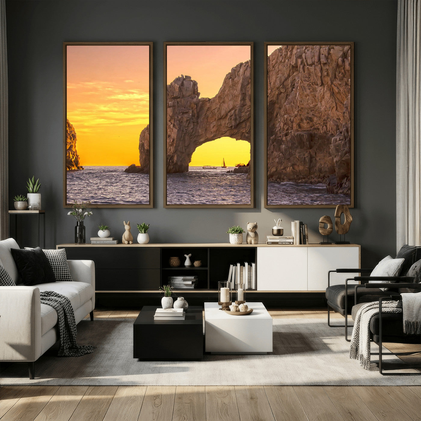 66414515-MGV-CV-36X24 - El Arco Cabo San Lucas Ocean Arch Wall Art Canvas Print, Baja California Rock Arch Seascape Canvas Print, Mexico Coastal Landmark Scenic Art Printing
