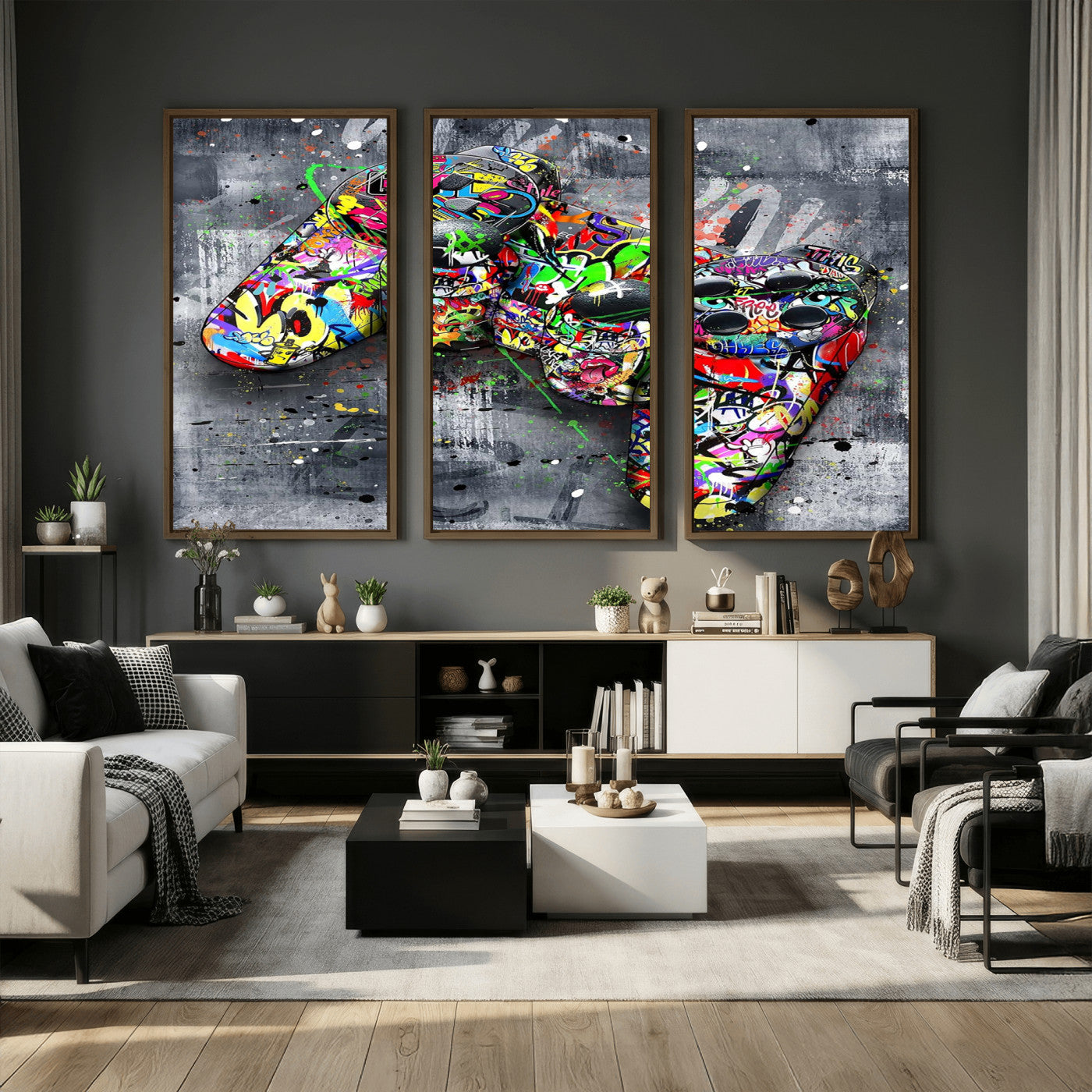 42929610-MGV-CV-36X24 - Graffiti Canvas Wall-Art For Bedroom - Gaming Wall Art For Teen Boys - Abstract Painting Pop Art Modern Home Wall Decor Ready to Hang