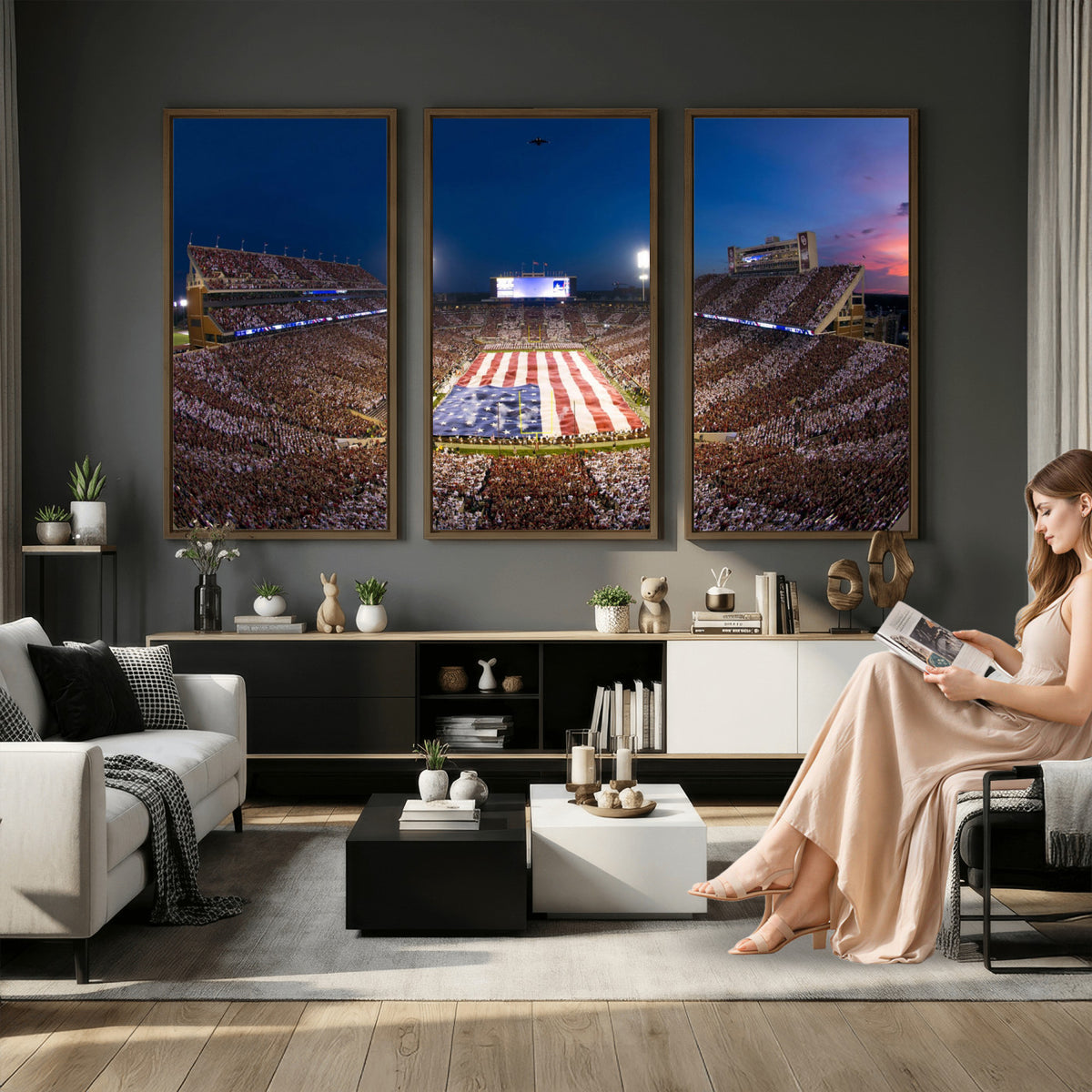 12979182-MGV-CV-36X24 - Oklahoma Sooners Memorial Stadium Wall Art Canvas Print