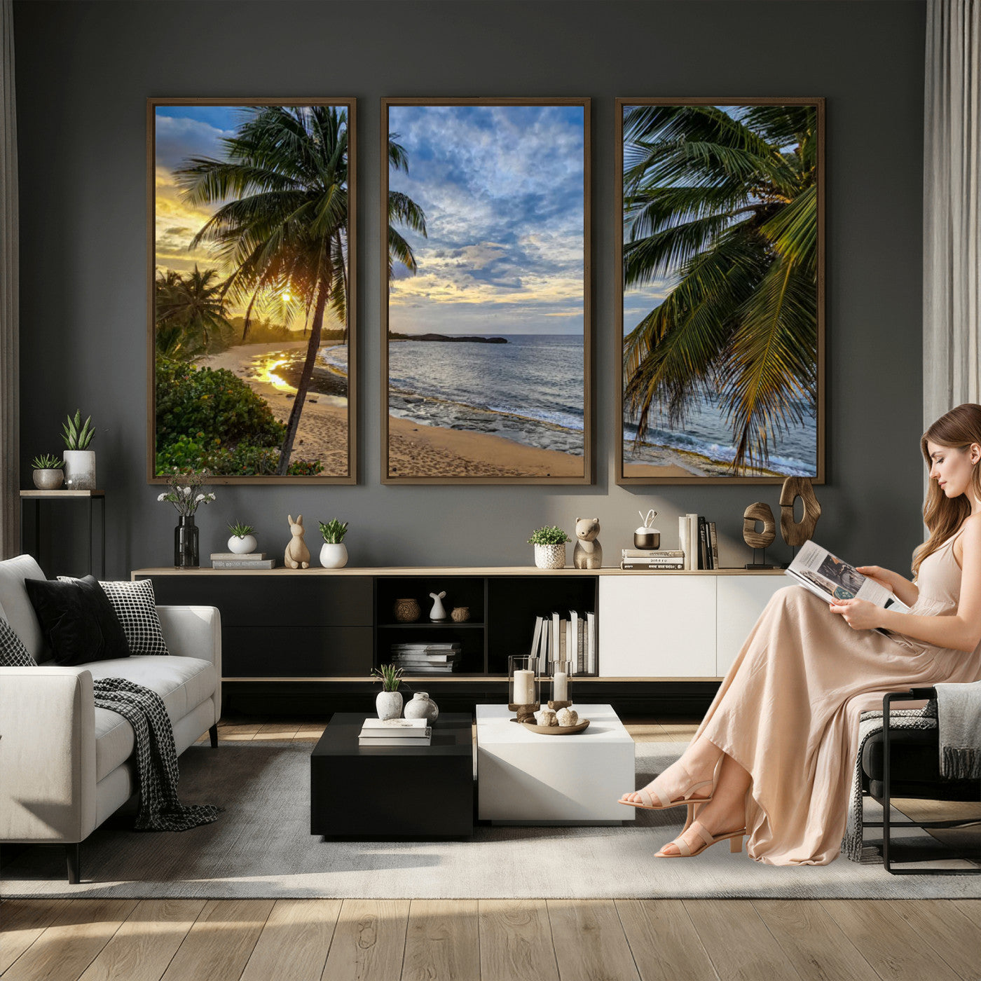 40002010-MGV-CV-36X24 - Mar Chiquita Beach Puerto Rico Canvas Wall Art, Manati Caribbean Coastal Photography Print, Tropical Ocean Sunset Decor