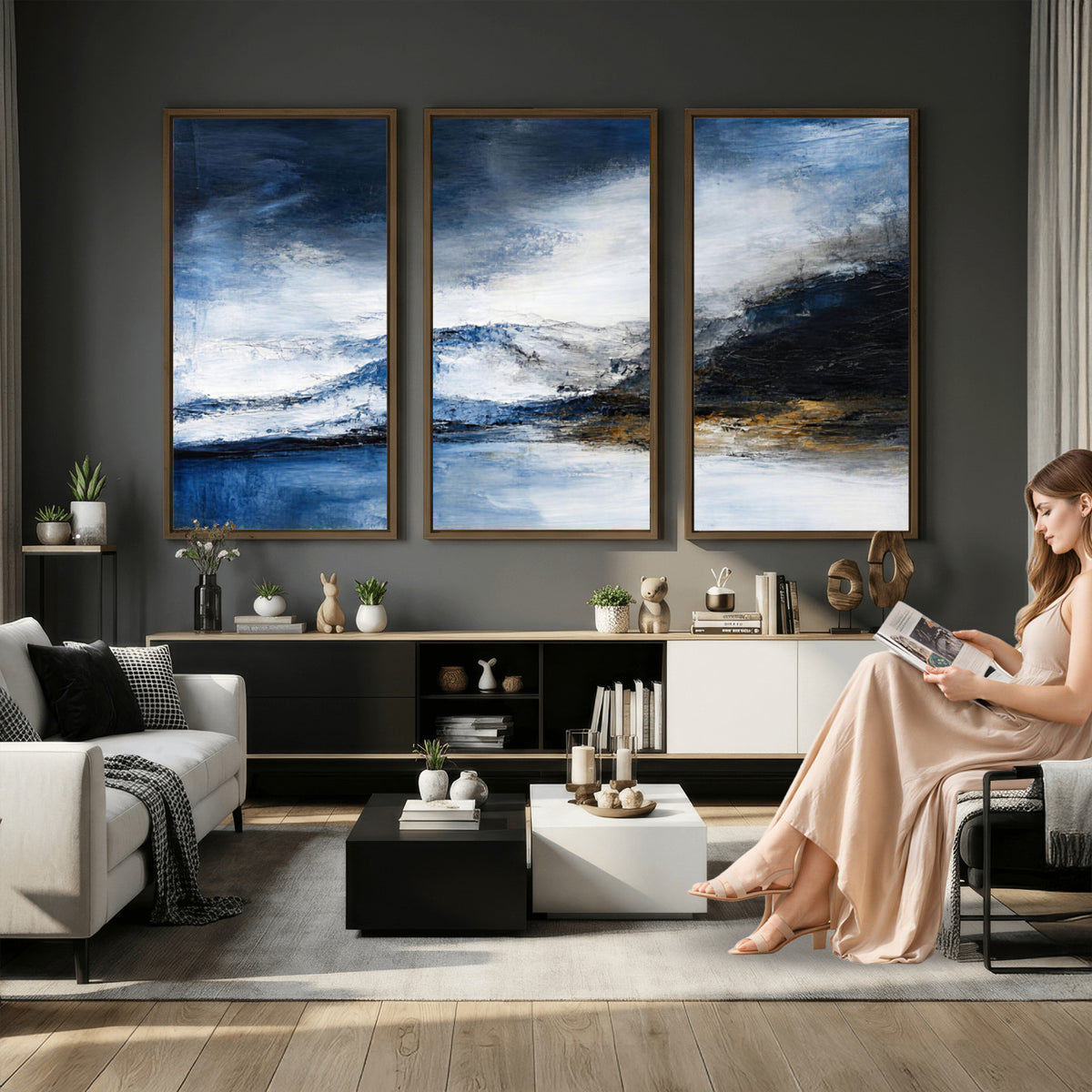 48142030-MGV-CV-36X24 - Extra Large Abstract Wall Art Canvas Print