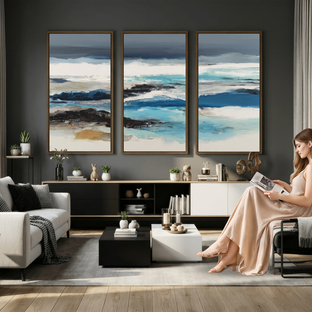 53645131-MGV-CV-36X24 - Extra Large Abstract Wall Art Canvas Print