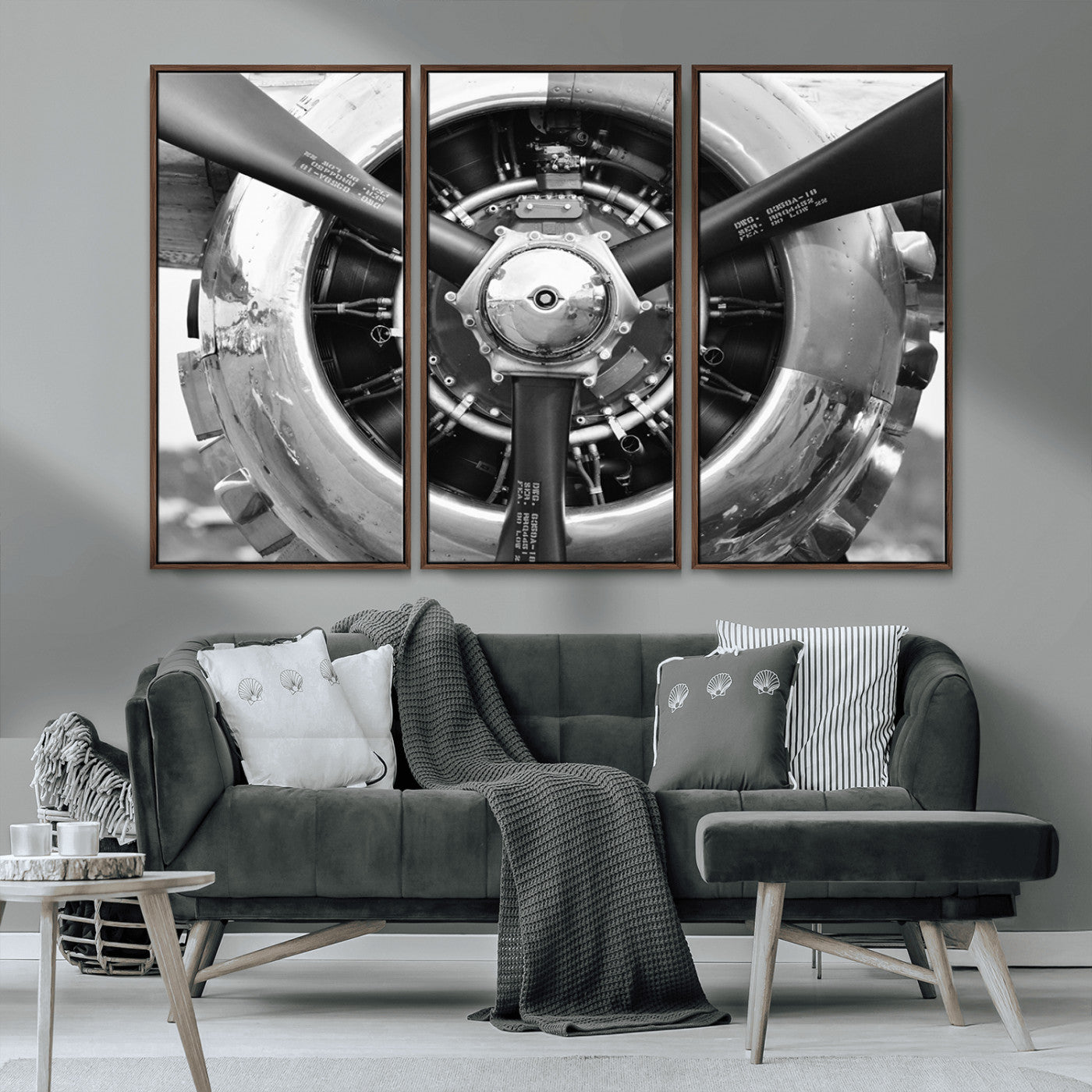 MGV-FC-48X32-3P - Vintage Airplane Wall Art Canvas Print