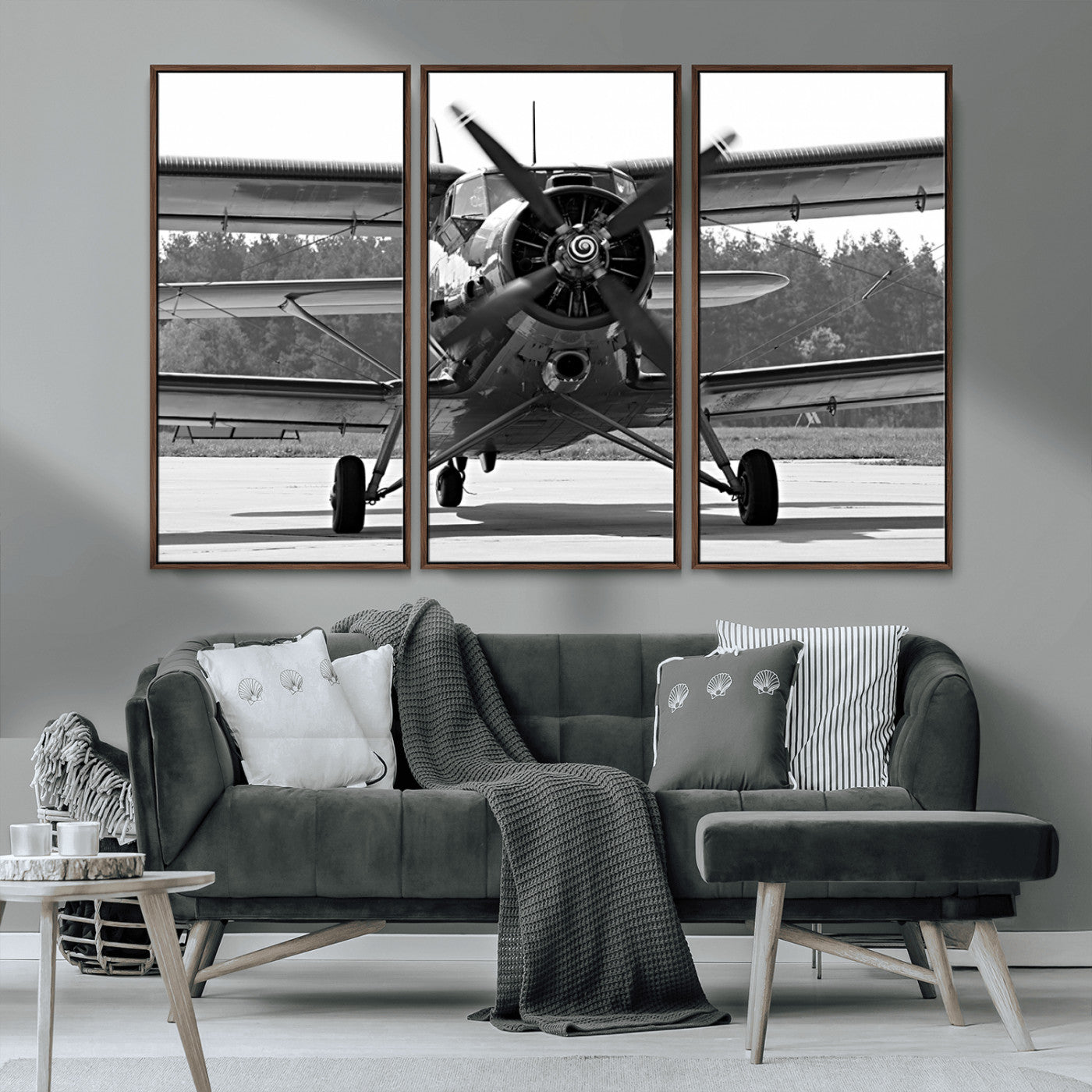 MGV-FC-48X32-3P - Wall Art Old War Plane Canvas Print