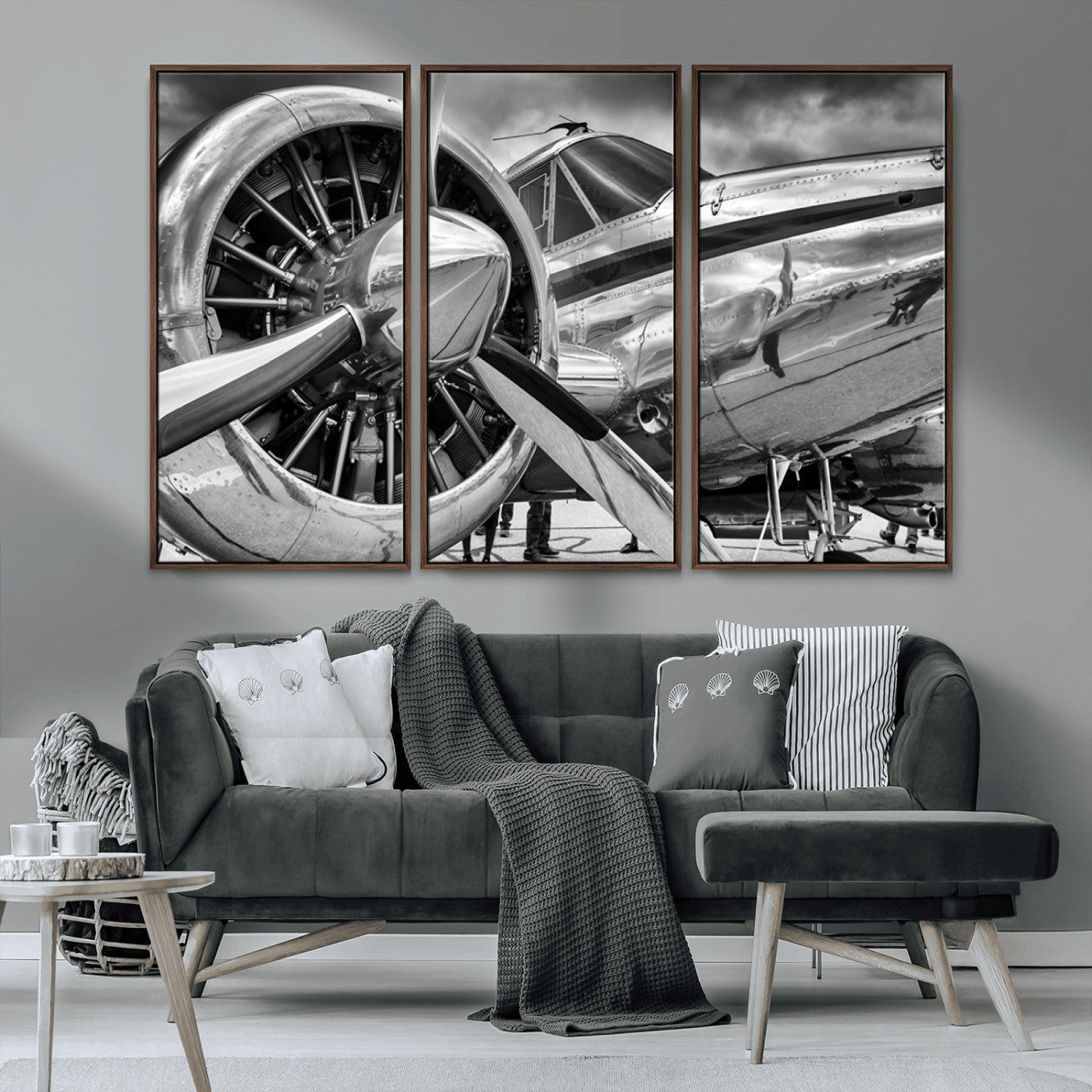 MGV-FC-48X32-3P - Vintage Antique Airplane Wall Art Canvas Print