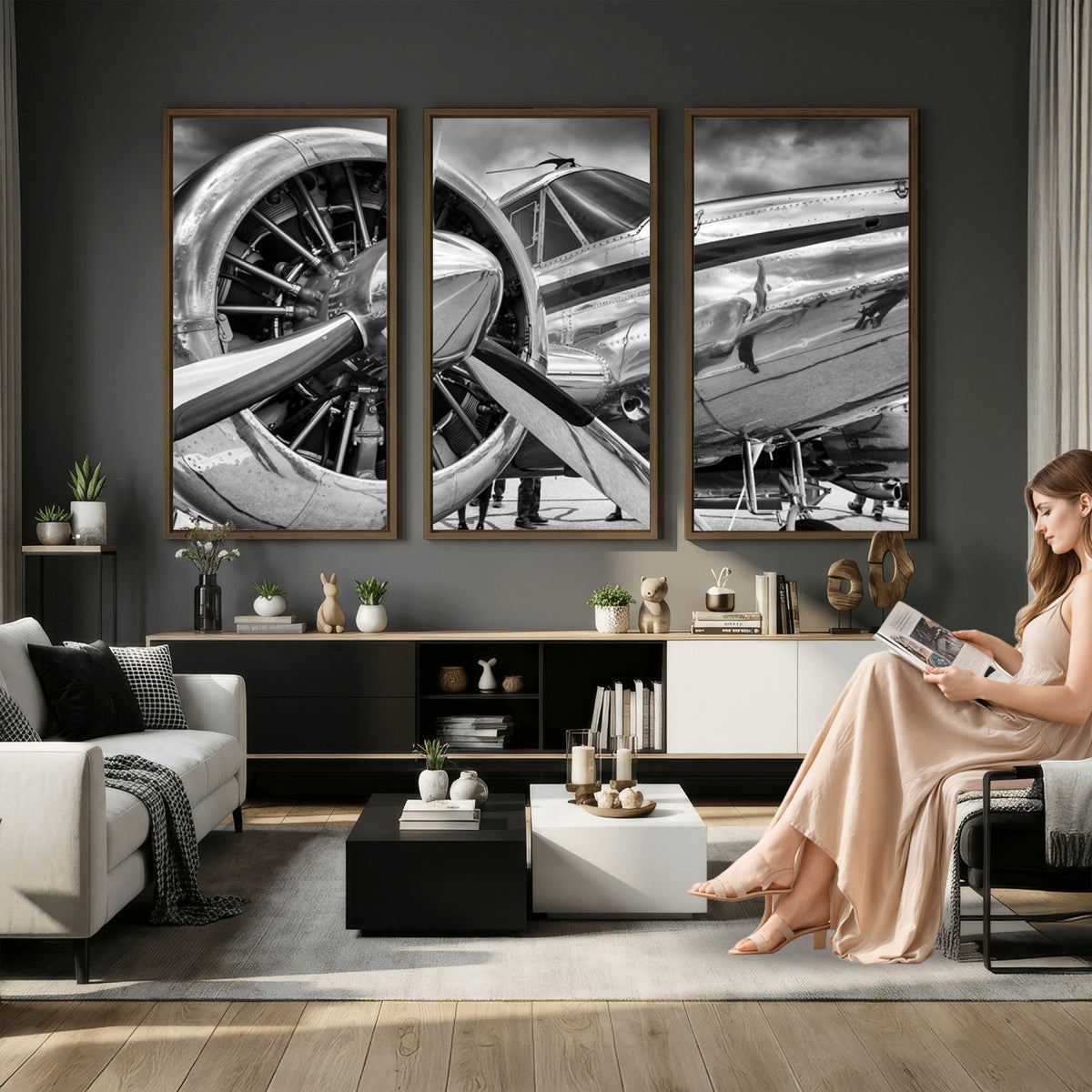 40672-MGV-CV-36X24 - Vintage Antique Airplane Wall Art Canvas Print