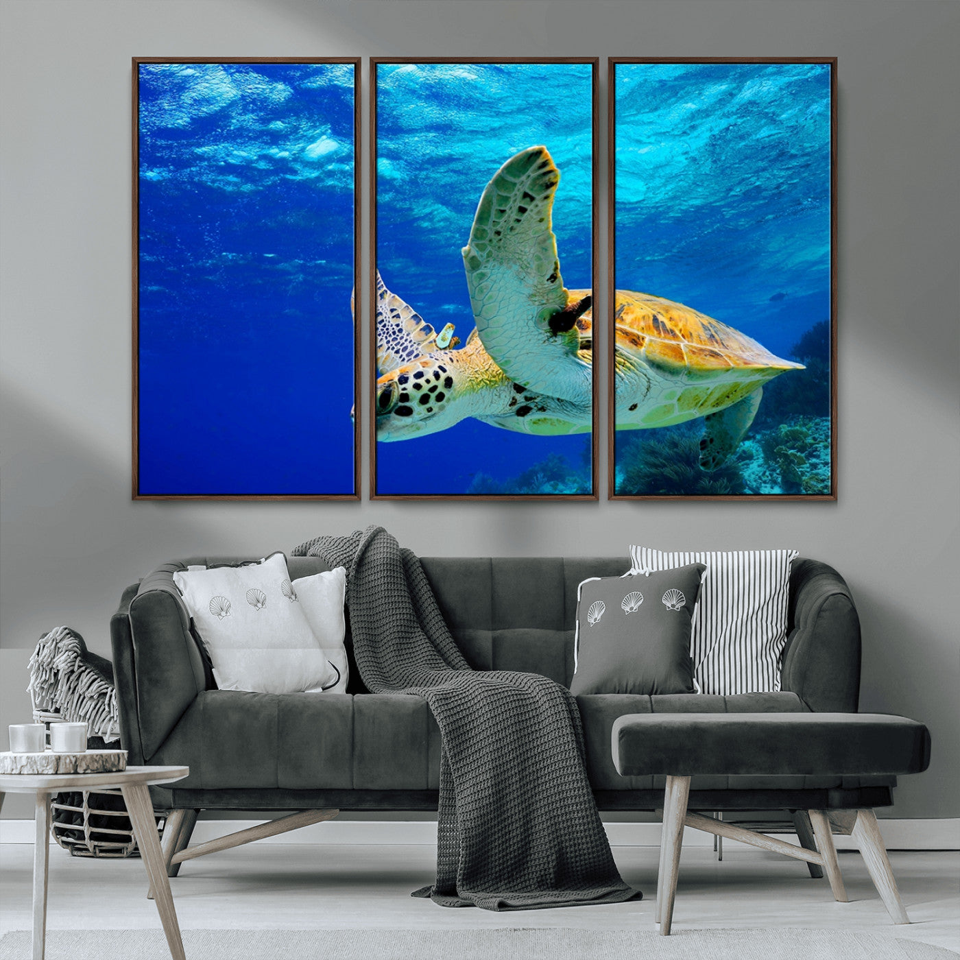 -Sea Turtle Wall Art Canvas Print, Sea life in the Ocean Wall Art Printing