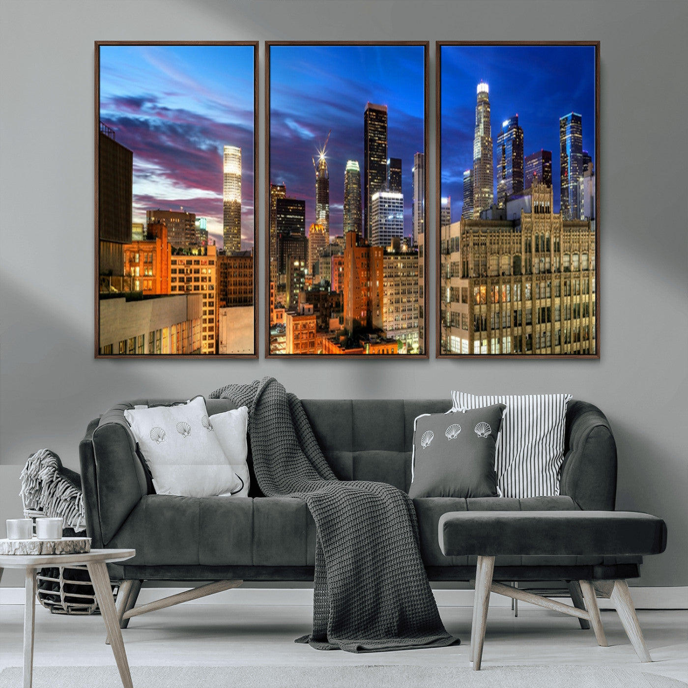 MGV-FC-48X32-3P - Los Angeles Night Wall Art Canvas Print