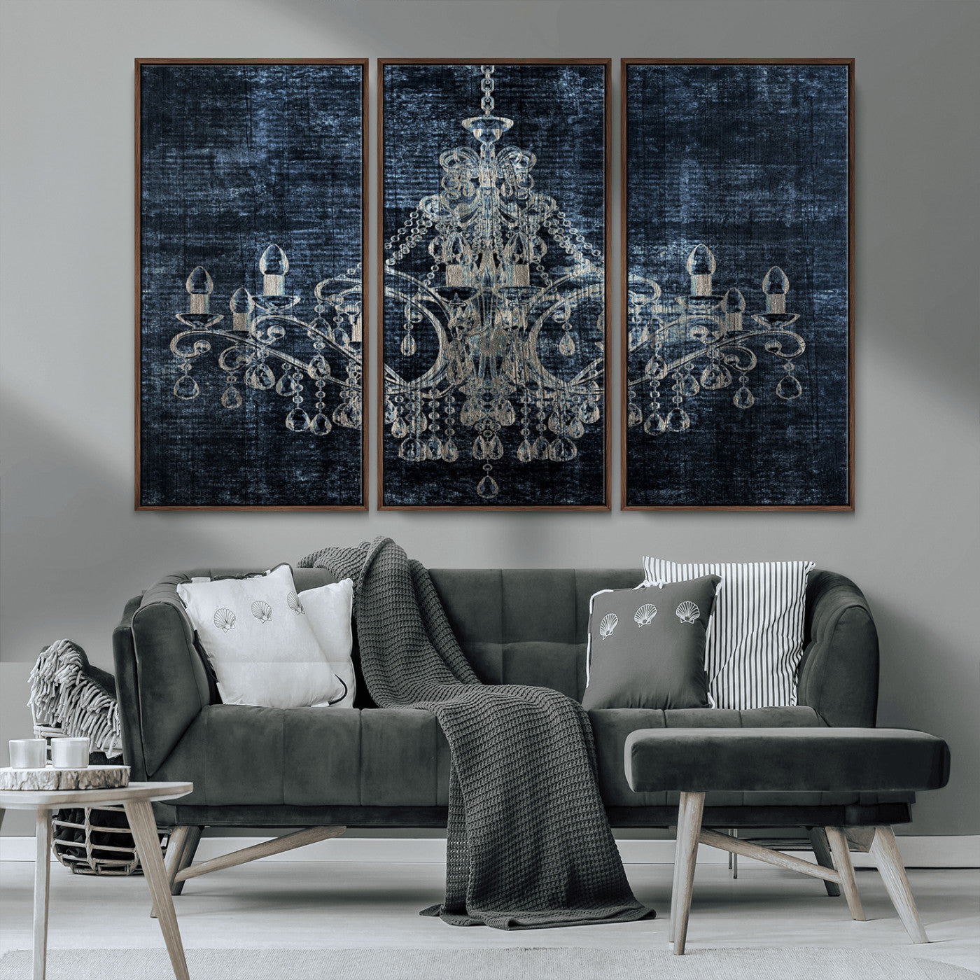 MGV-FC-48X32-3P - Dark Chandelier Wall Art Canvas Print