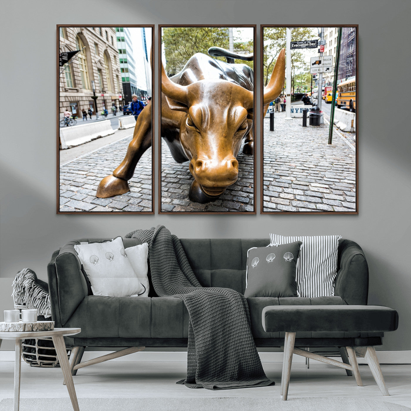 MGV-FC-48X32-3P - Charging Bull Wall Art Canvas Print