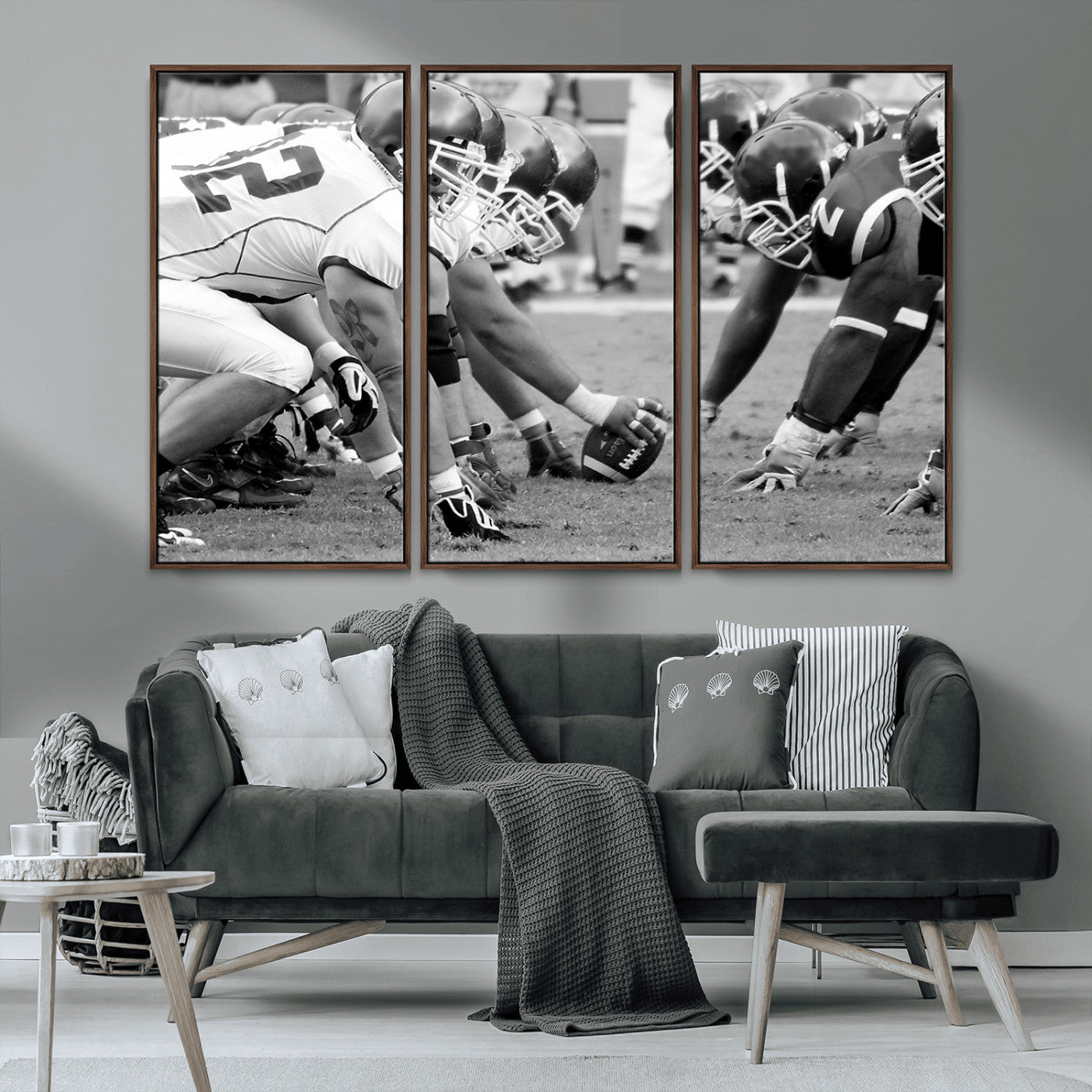 MGV-FC-48X32-3P - American Football Player Wall Art Canvas Print