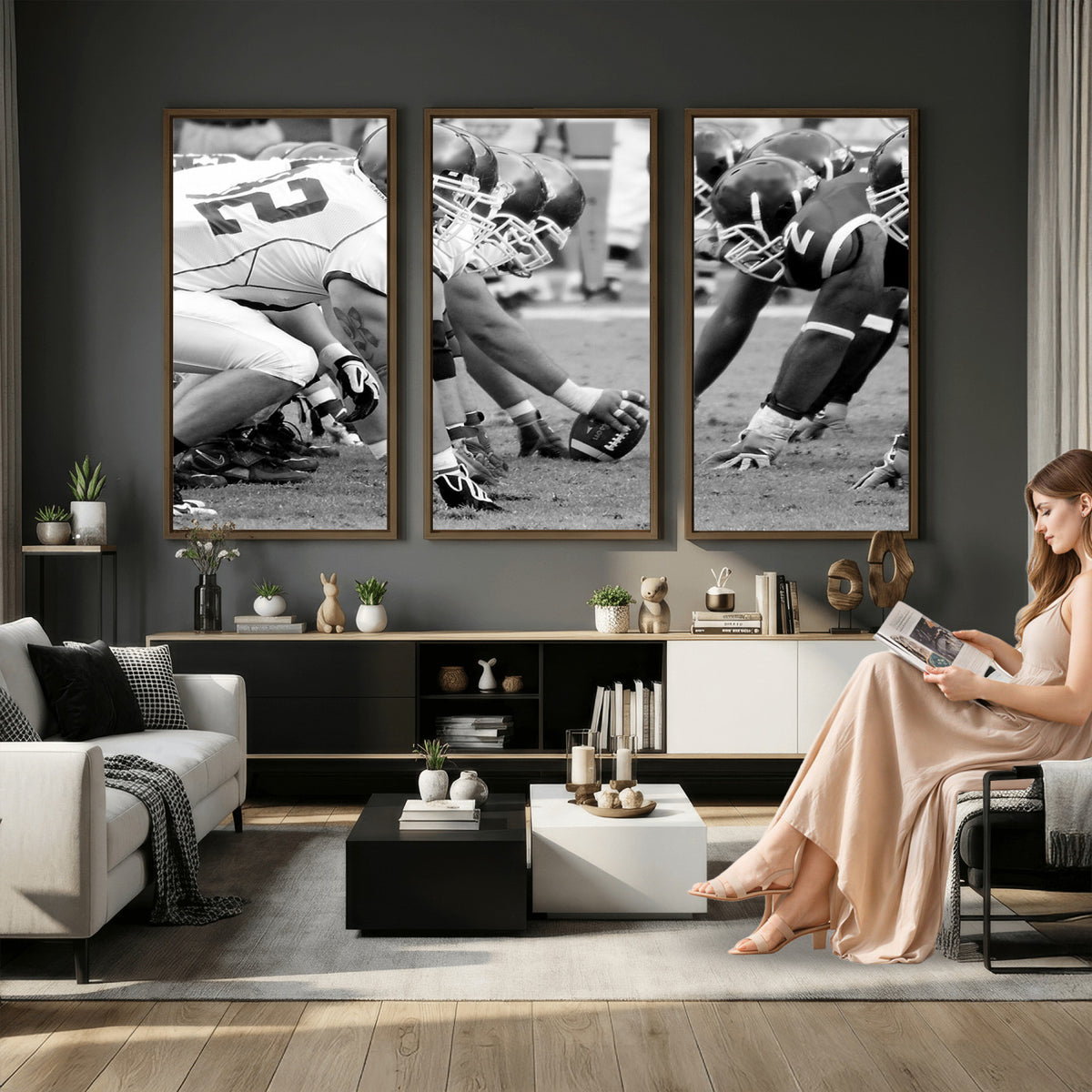 97432-MGV-CV-36X24 - American Football Player Wall Art Canvas Print