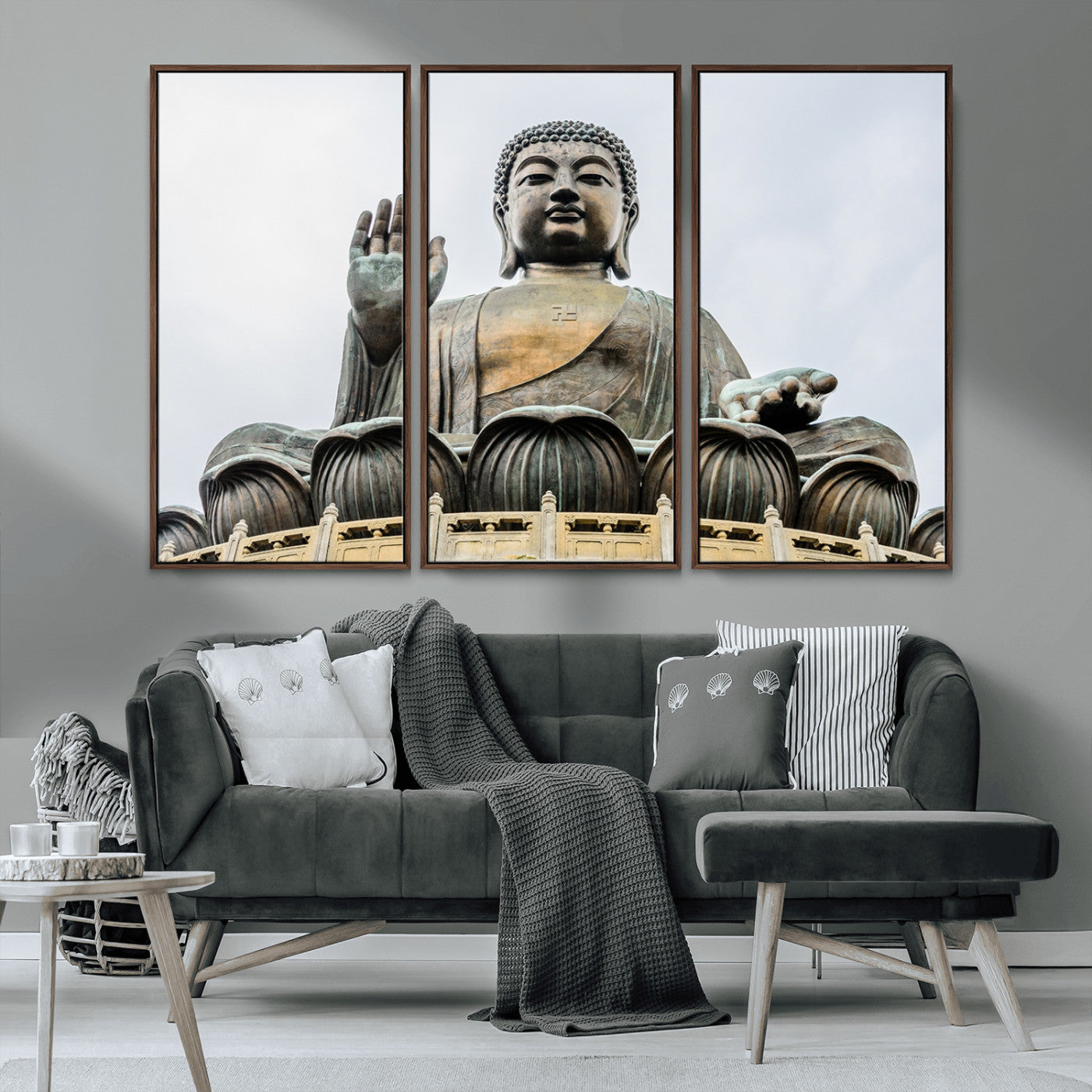 MGV-FC-48X32-3P - Buddha Statue Wall Art Canvas Print