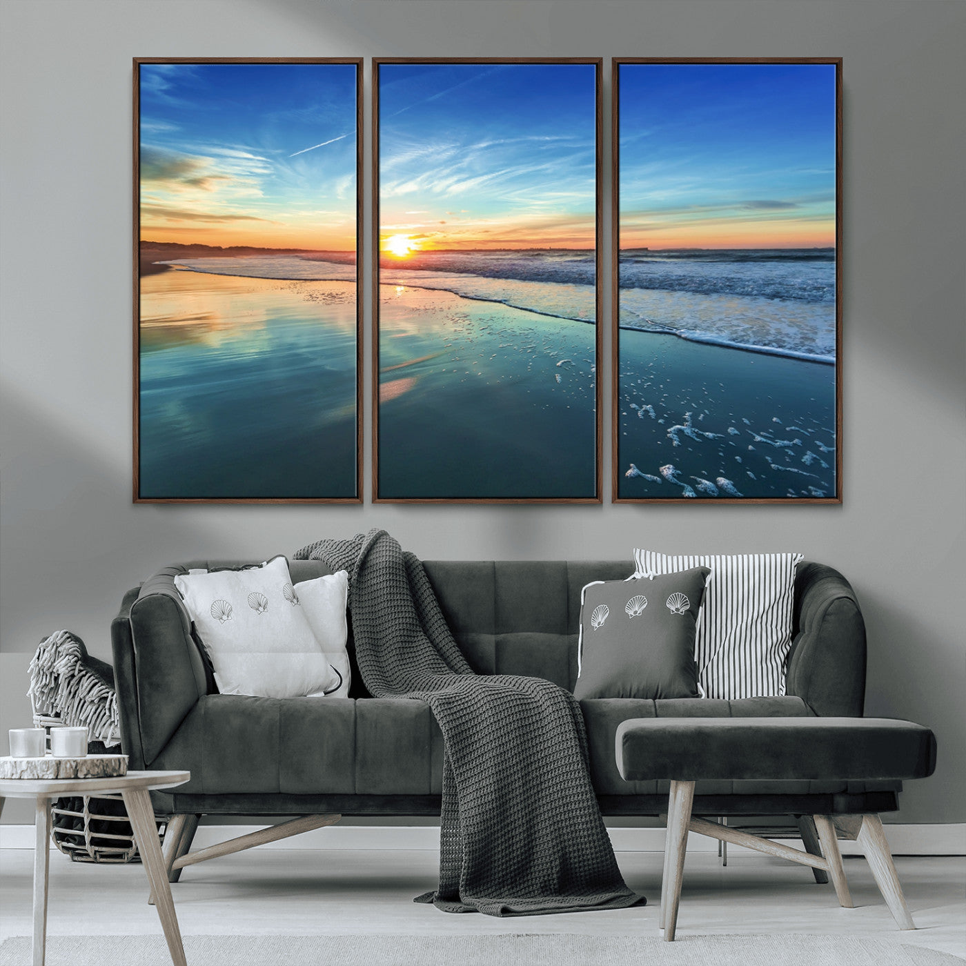 MGV-FC-48X32-3P - Blue Sky and Beach Wall Art Canvas Print