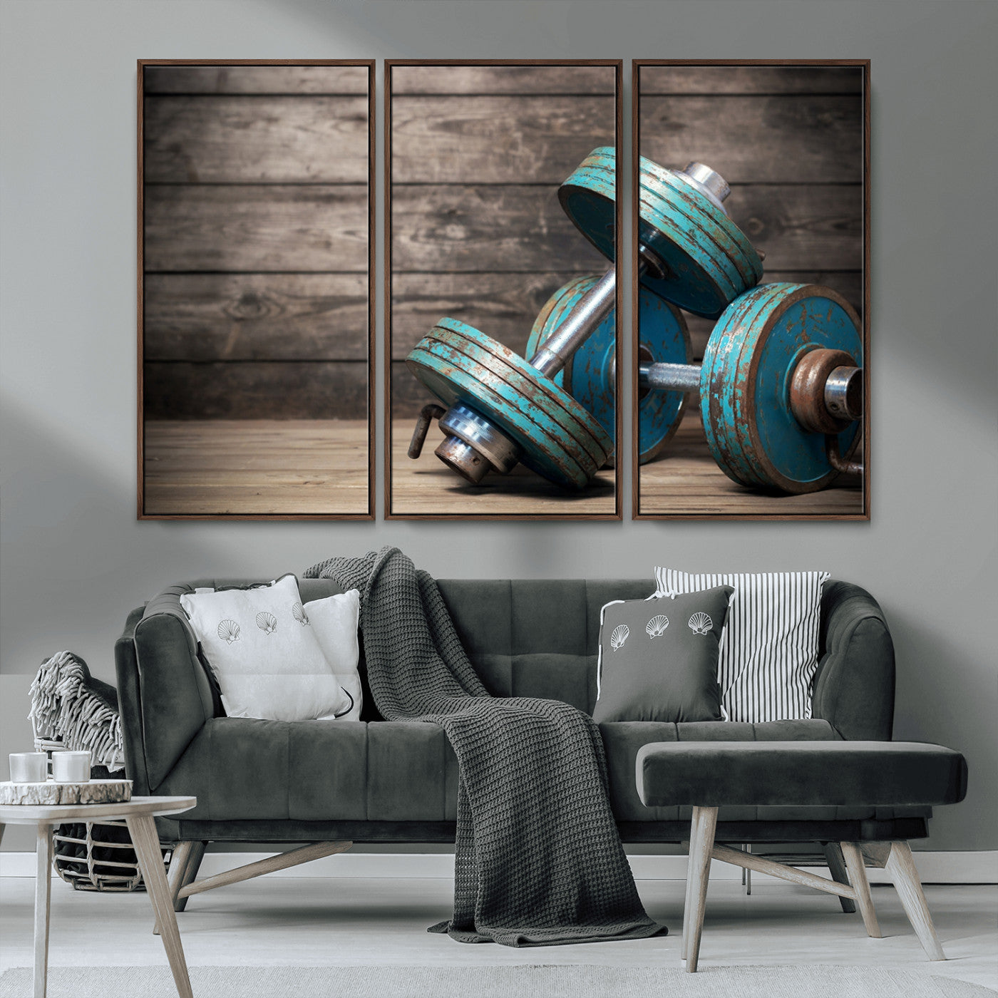 MGV-FC-48X32-3P - Dambell and Sport Wall Art Canvas Print