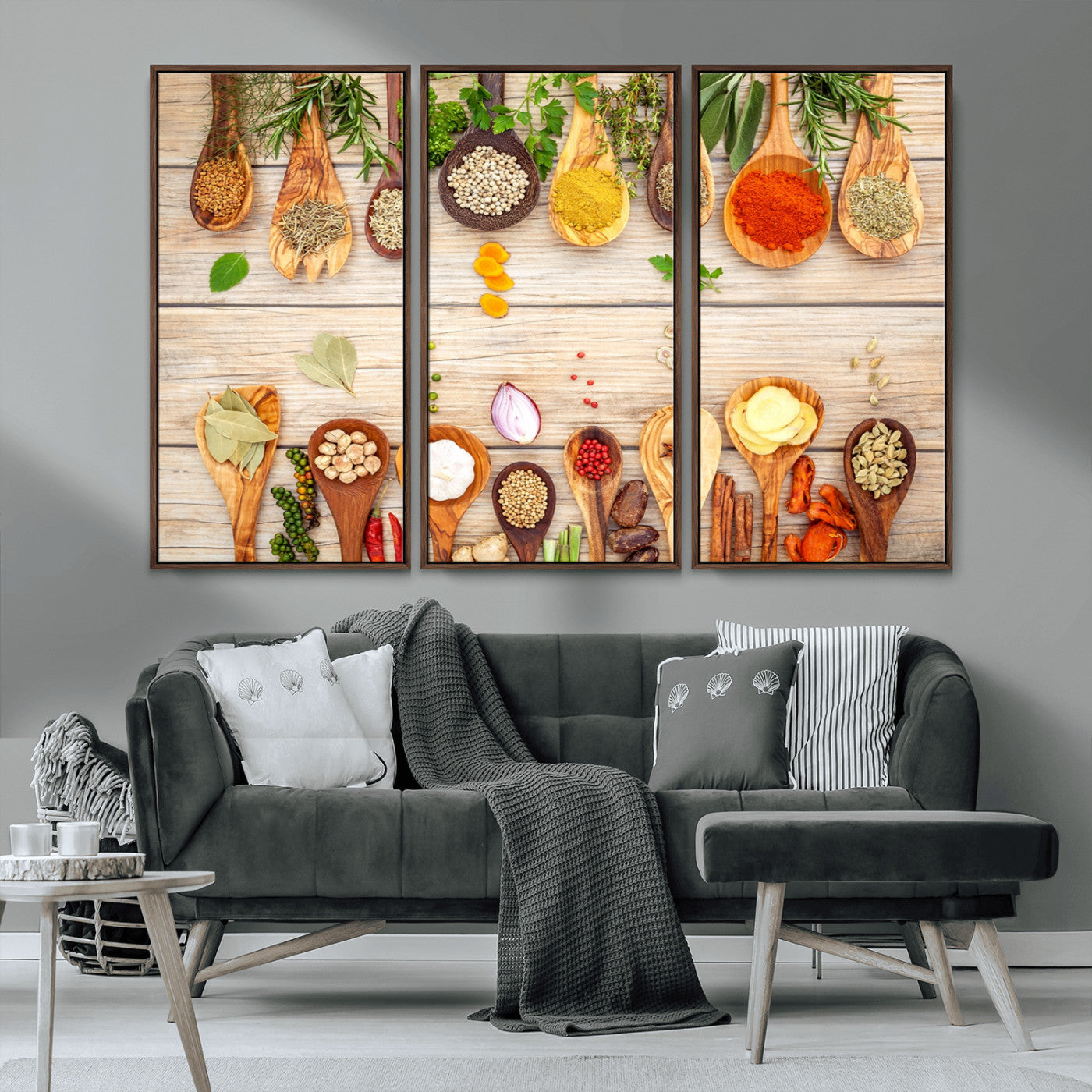 MGV-FC-48X32-3P - Kitchen Spice on the Table Wall Art, Kitchen Spice Wall Art Canvas Print