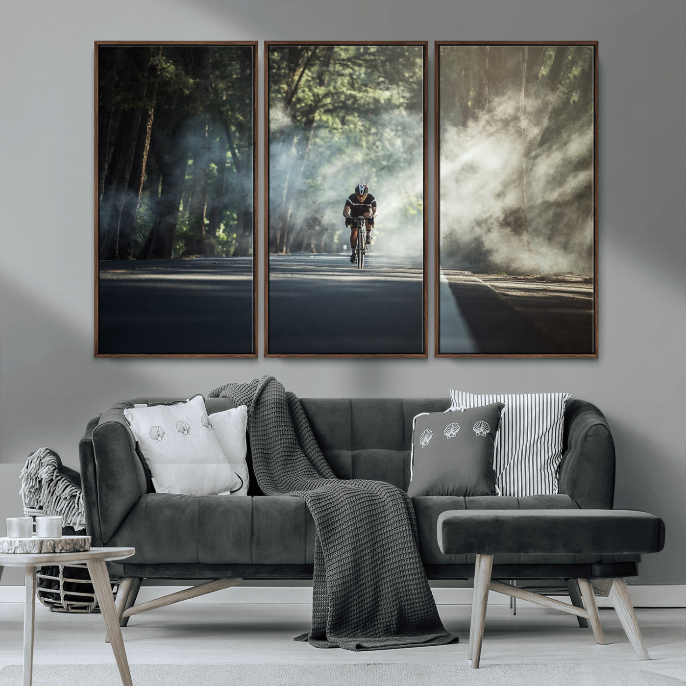 MGV-FC-48X32-3P - Cycling Road Bike in the Morning, Cycling Road Bike Canvas Print