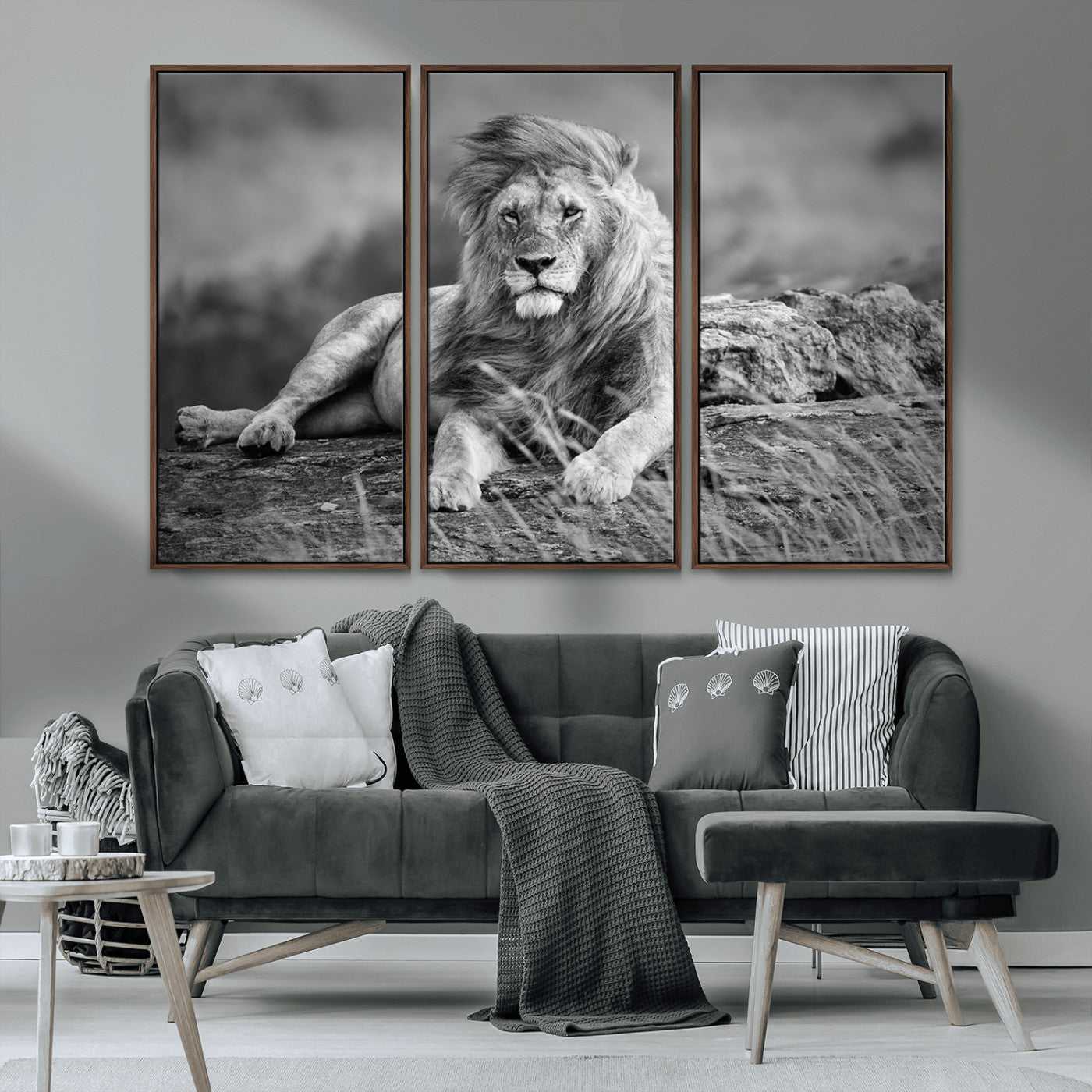 MGV-FC-48X32-3P - King of Forest Lion Wall Art Canvas Print