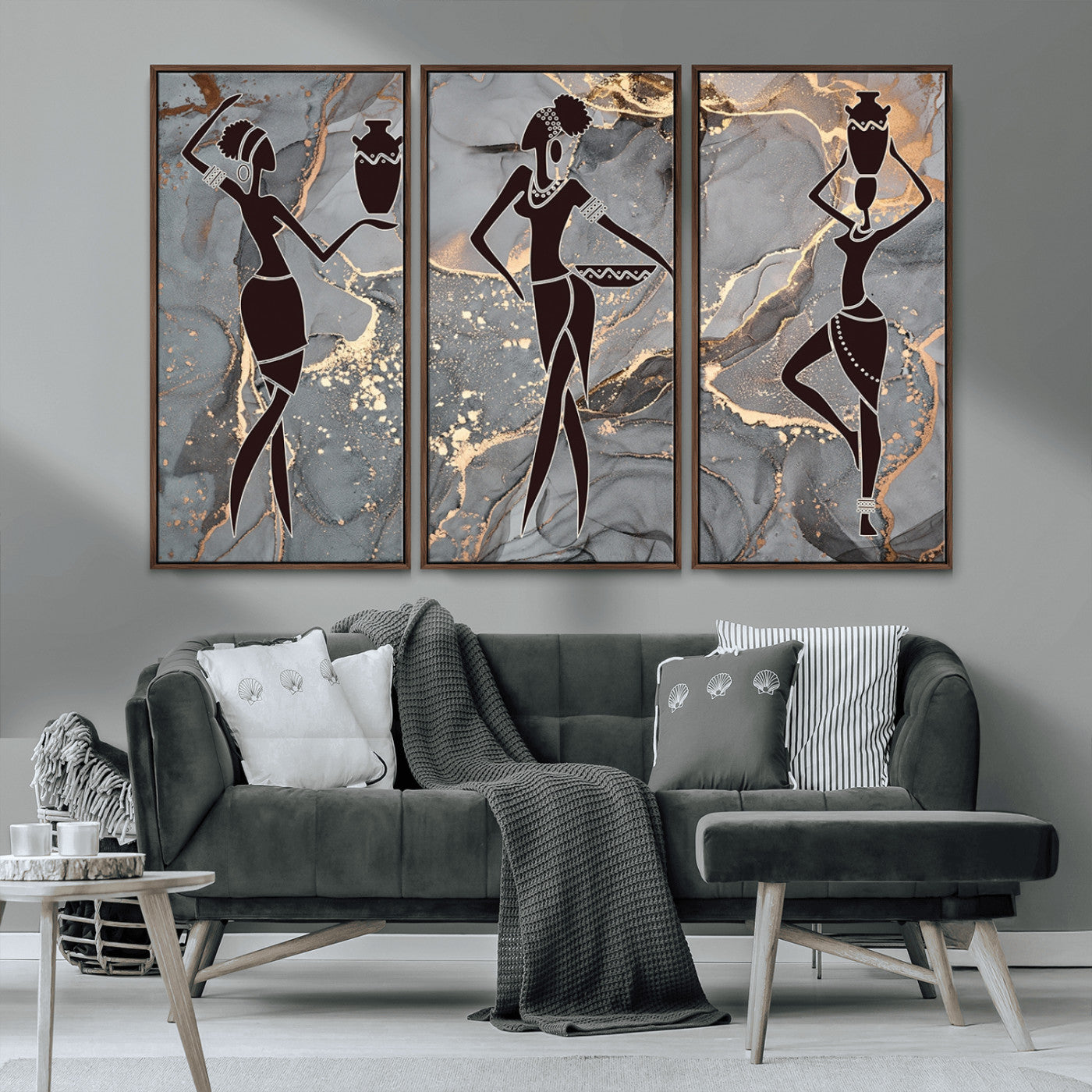 MGV-FC-48X32-3P - Abstract African Womens Art Canvas Print