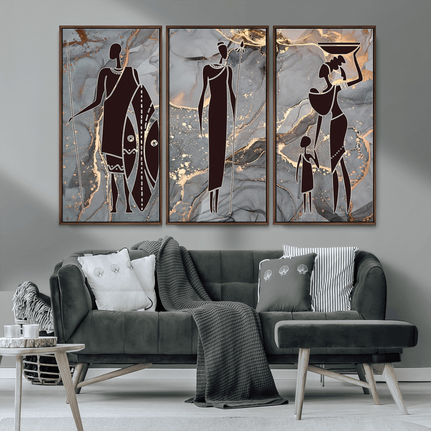 MGV-FC-48X32-3P - African American Wall Art African Women Painting Canvas Print