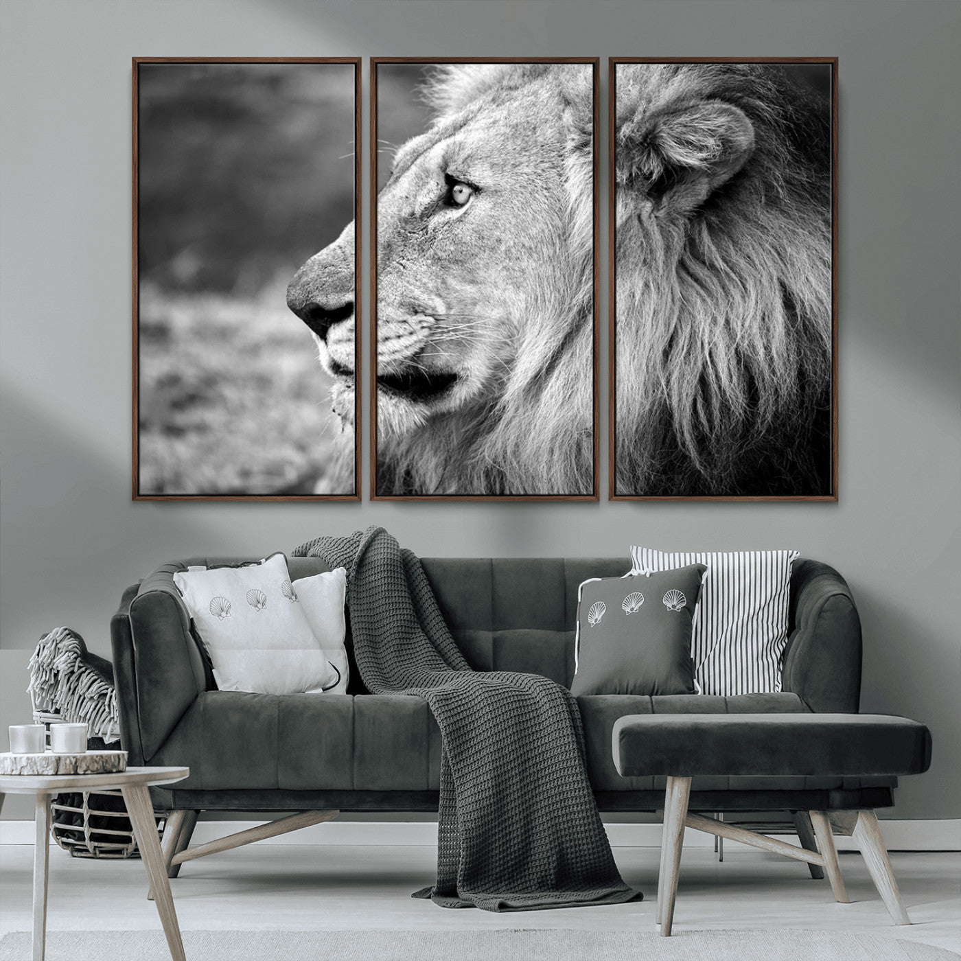 MGV-FC-48X32-3P - African Lion Wall Art Canvas Print