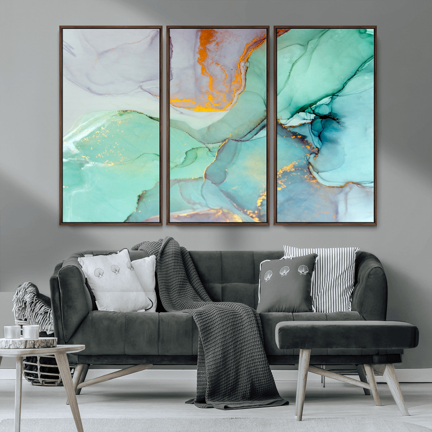 MGV-FC-48X32-3P - Colorful Marble Fluid Effect Canvas Wall Art Print
