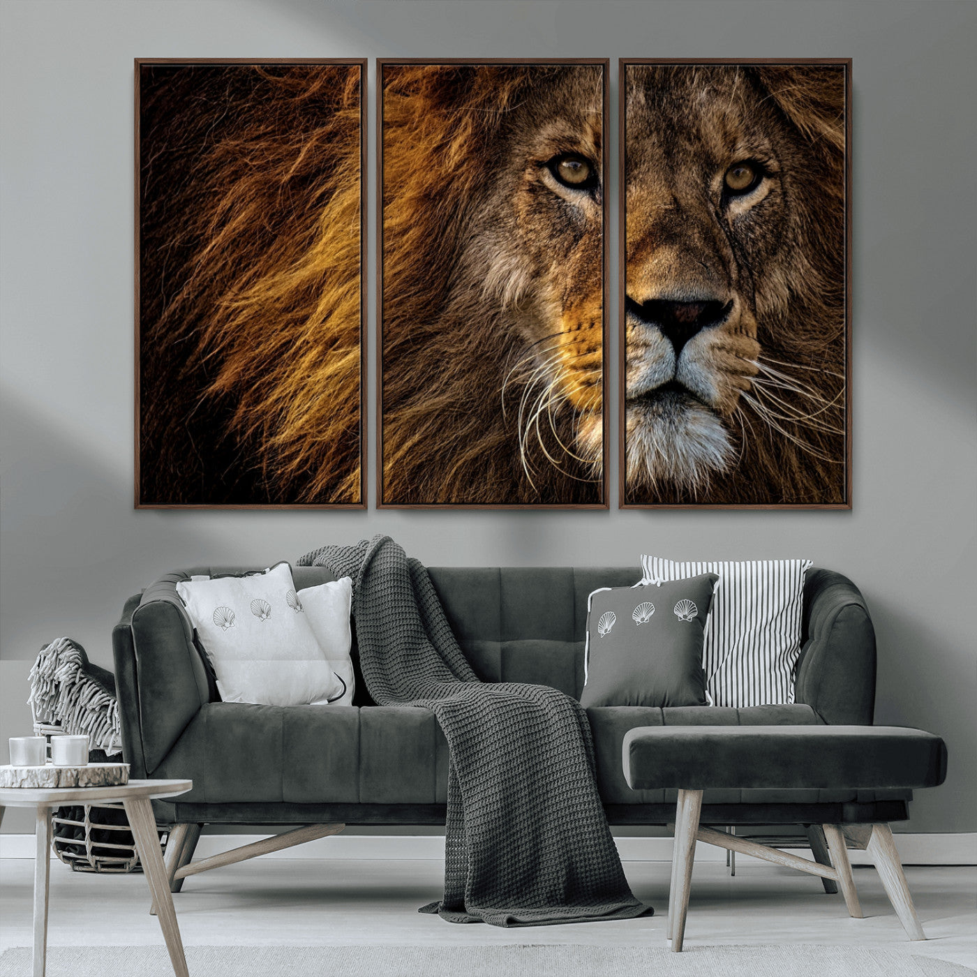 MGV-FC-48X32-3P - Mighty Lion Wall Art Animal Canvas Print