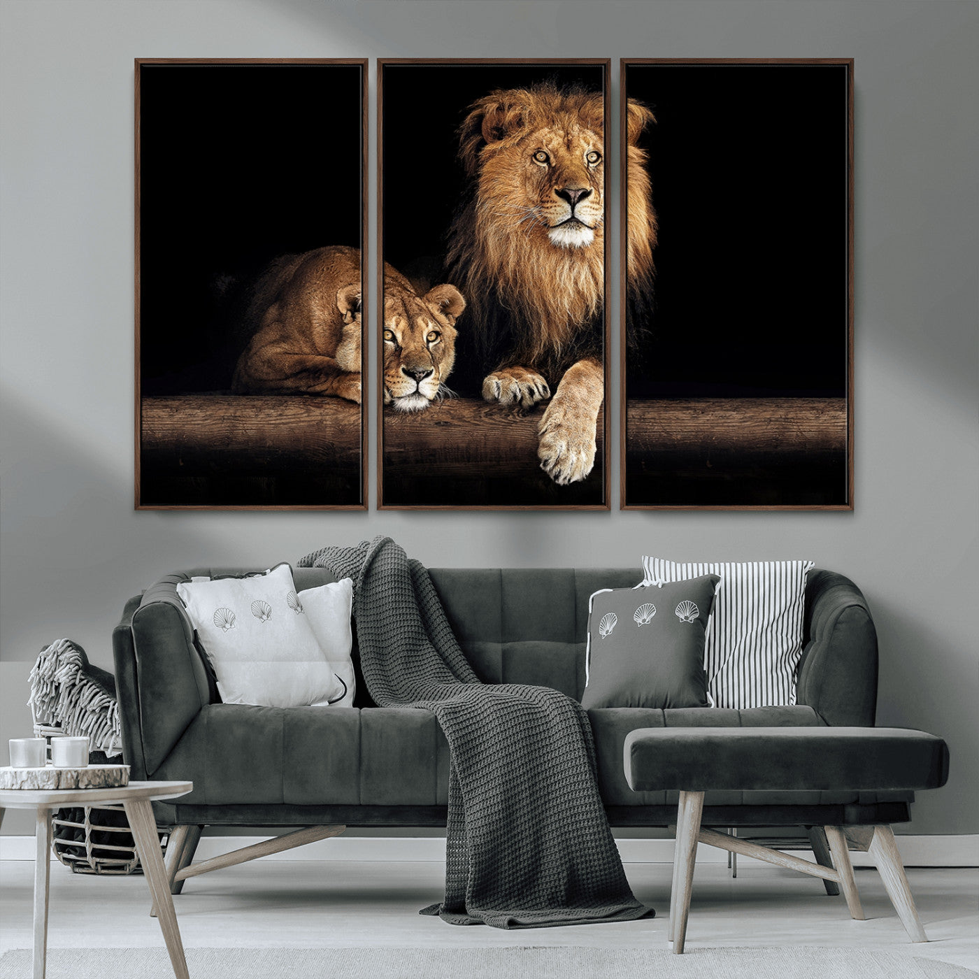 MGV-FC-48X32-3P - Lion Canvas Wall Art Animal Print