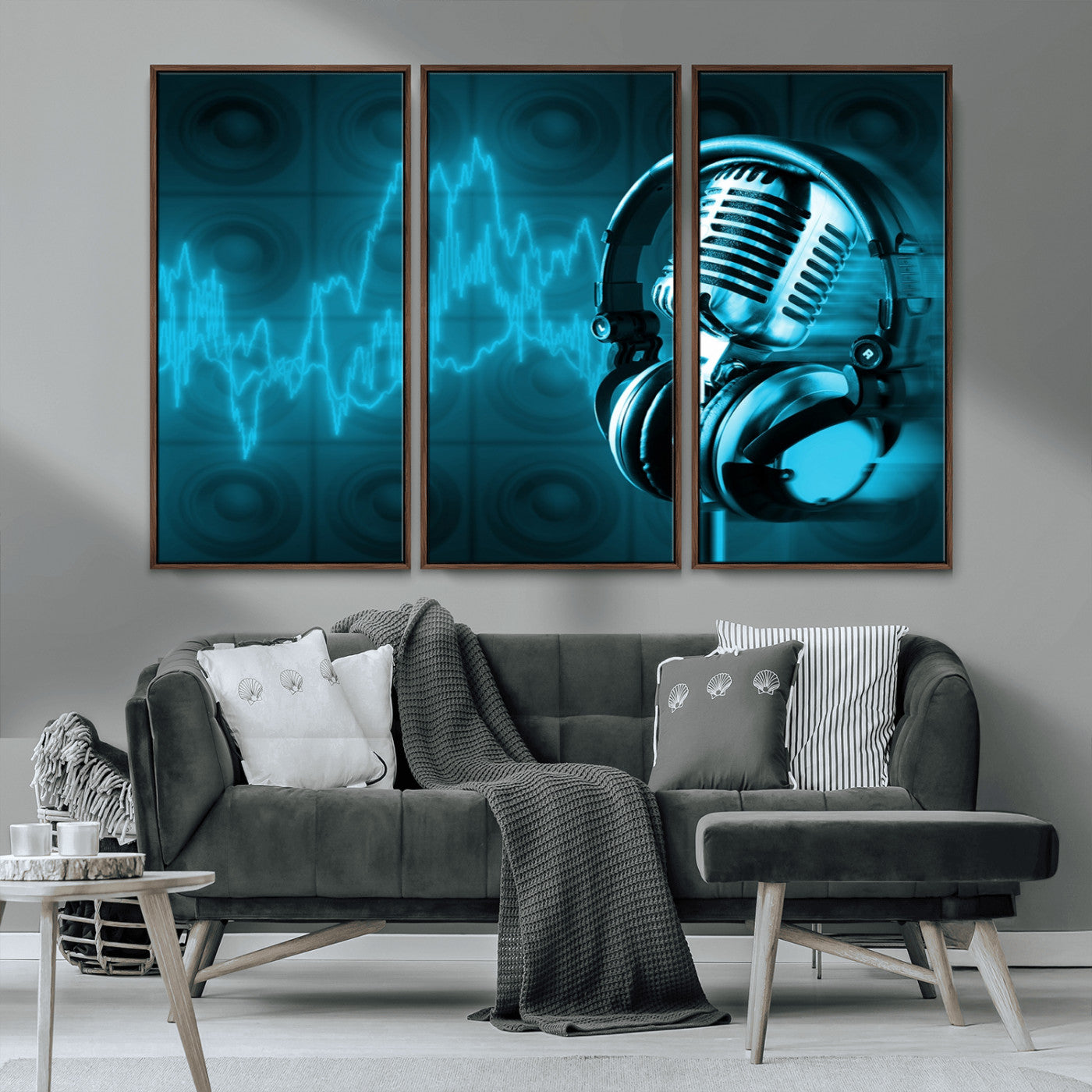 MGV-FC-48X32-3P - Music and Microphone Wall Art Canvas Print