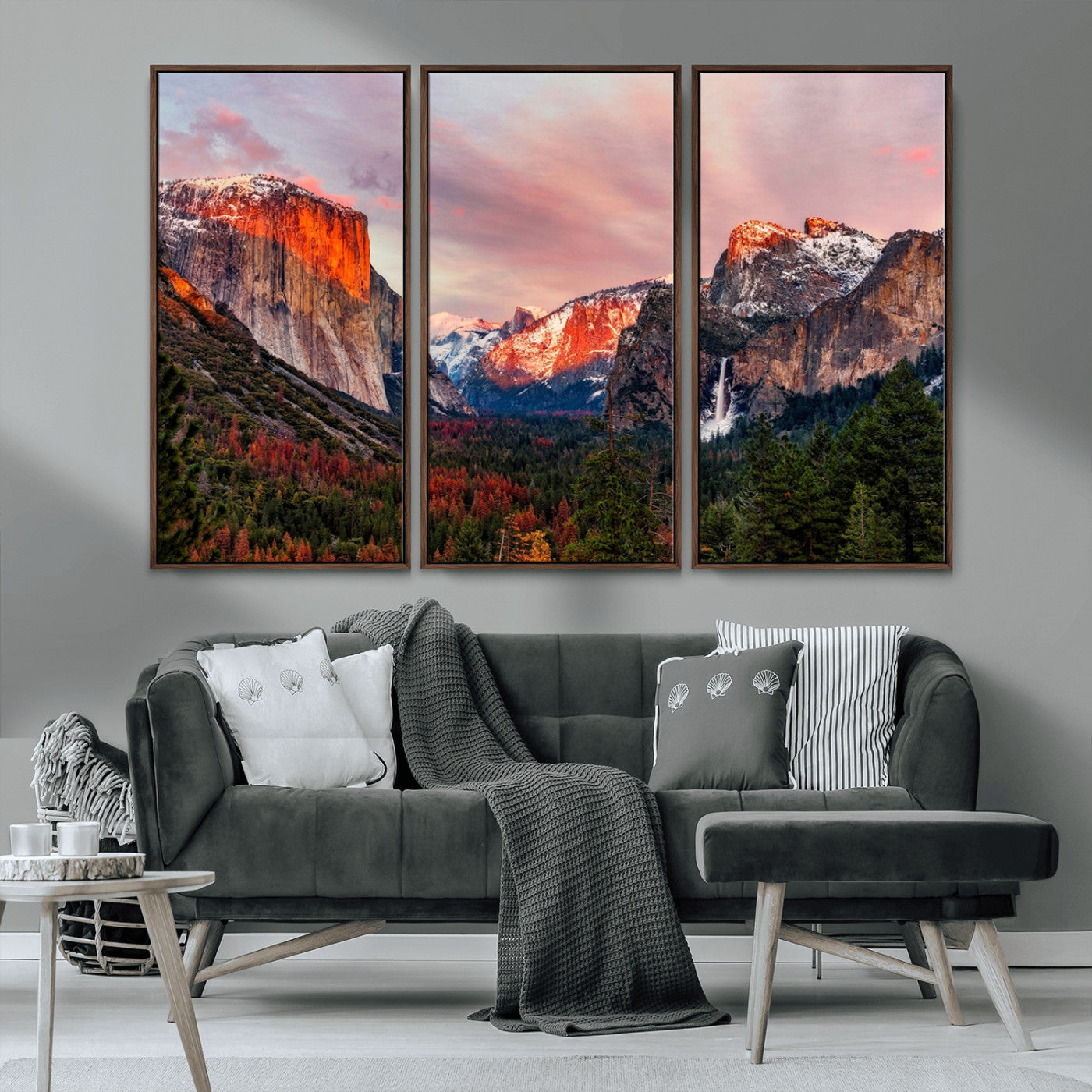 MGV-FC-48X32-3P - Yosemite Half Dome Wall Art Canvas Print El Capitan