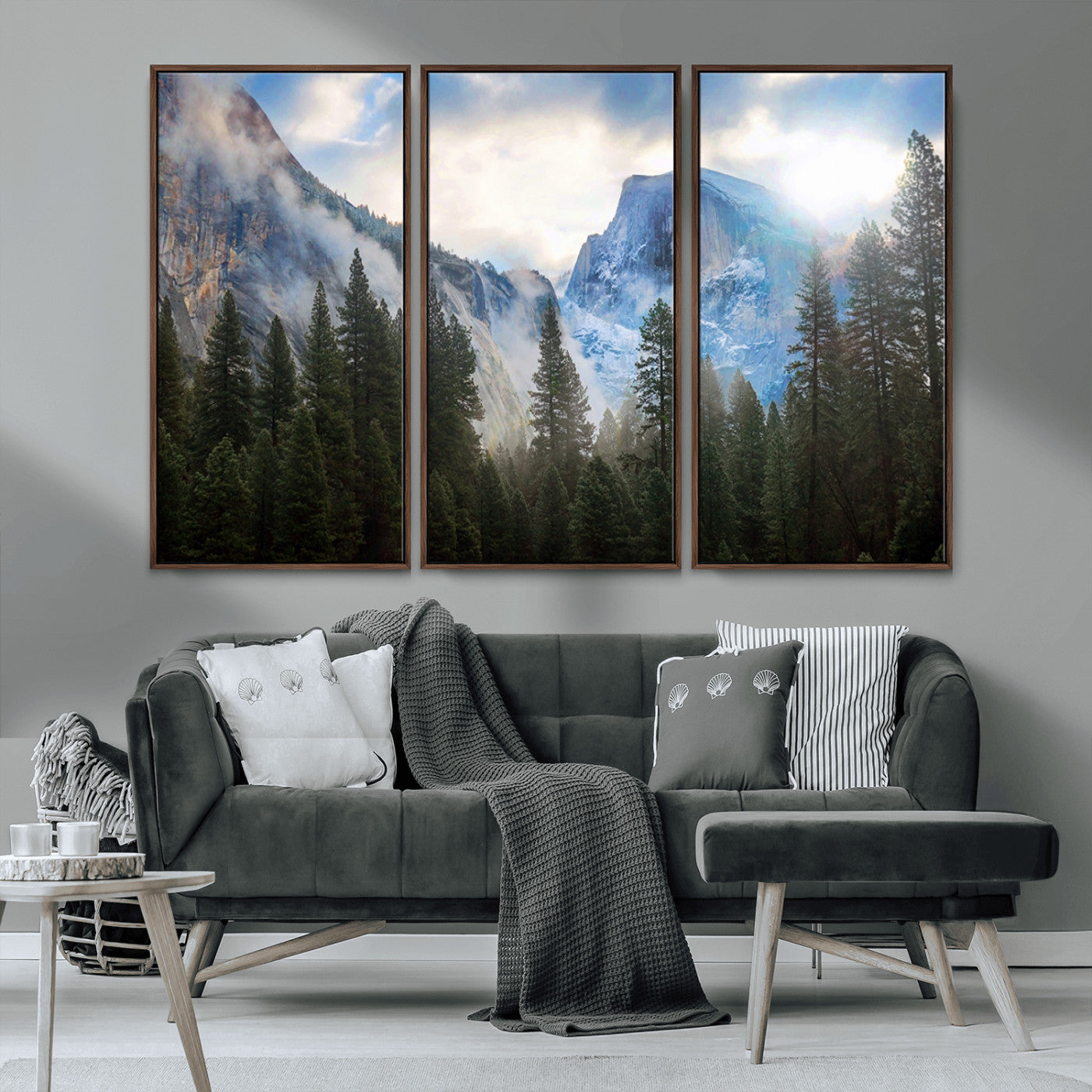 MGV-FC-48X32-3P - Half Dome Yosemite Calinia Wall Art Canvas Print El Capitan