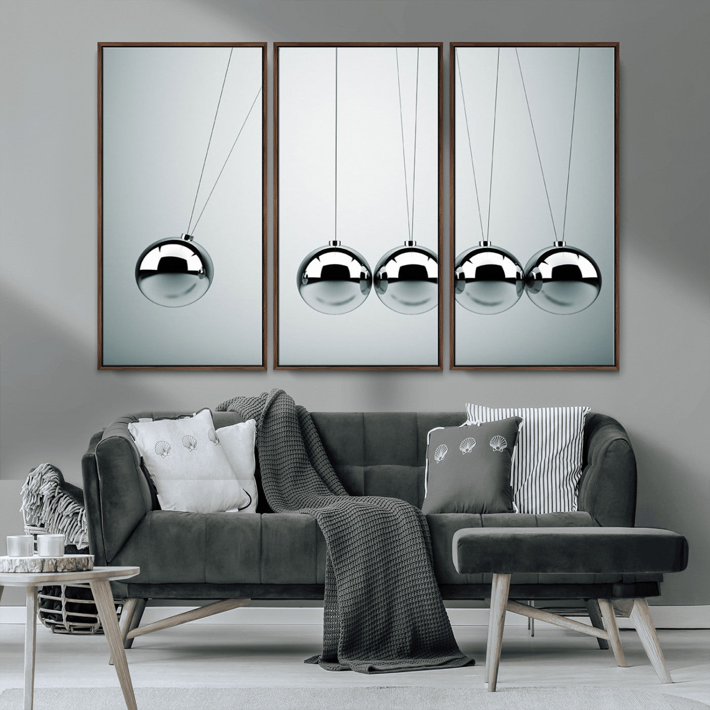 MGV-FC-48X32-3P - Newton's Cradle Wall Art Canvas Print, Framed Newton Cradle Wall Art