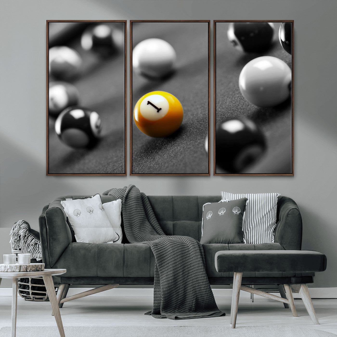 MGV-FC-48X32-3P - Wall Art Pool Table and Balls Canvas Print