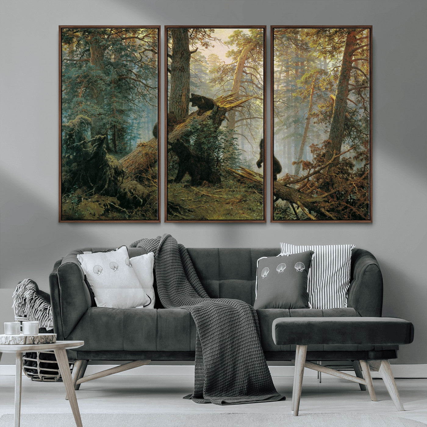 MGV-FC-48X32-3P - Grizzly Bear Cubs Wall Art Canvas Print