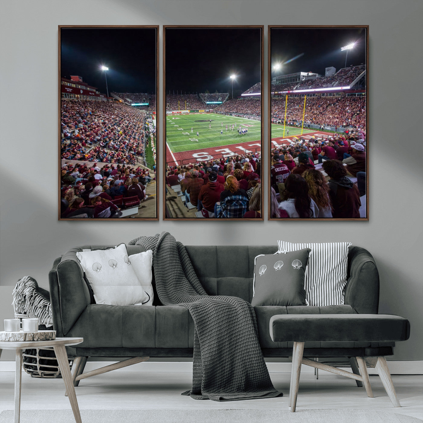MGV-FC-48X32-3P - American Football Wall Art Canvas Print, Stadium Sport Wall Art Print