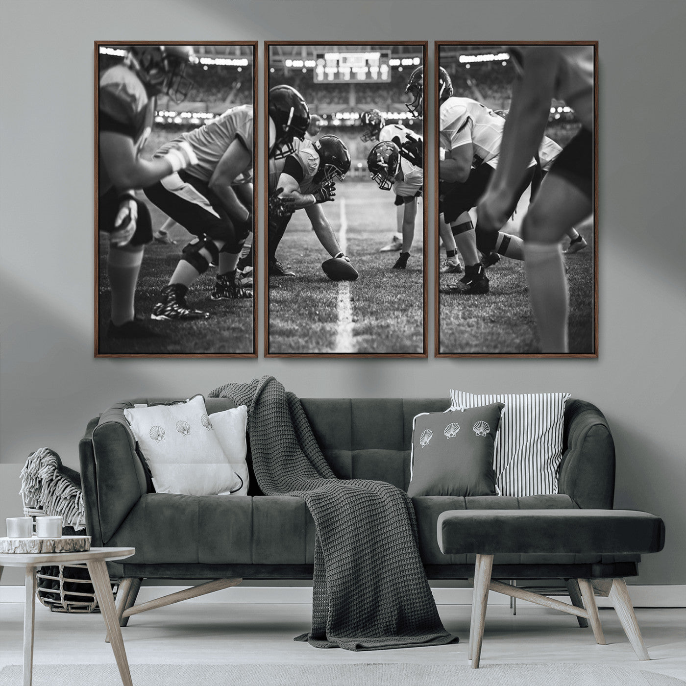 MGV-FC-48X32-3P - American Football Wall Art Canvas Print, Stadium Sport Wall Art Print