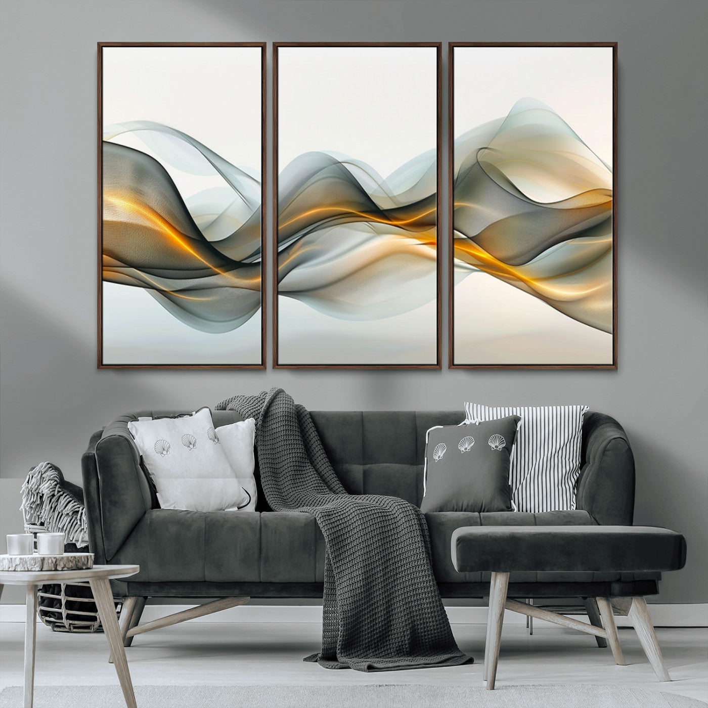 -Abstract Wave Canvas Wall Art – Fluid Contemporary Elegance in Motion – Ready to Hang