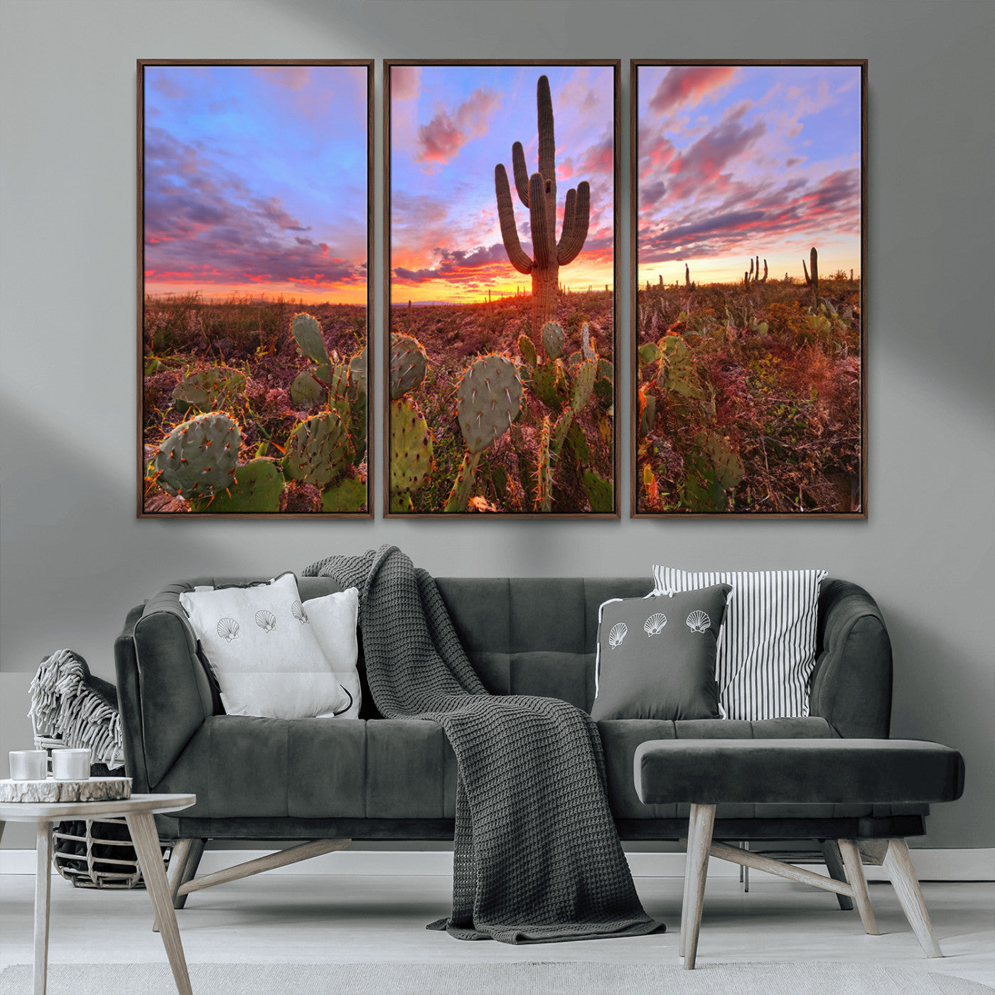 MGV-FC-48X32-3P - Arizona Desert Sunset Wall Art Canvas Print