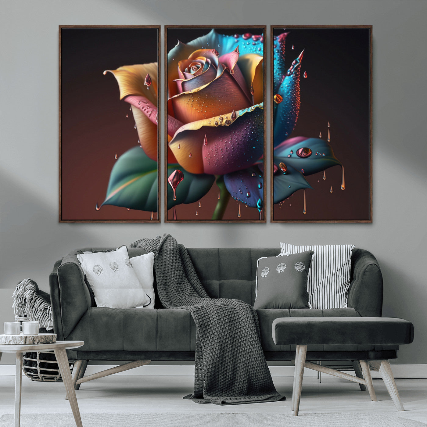 MGV-FC-48X32-3P - Abstract Rose Wall Art Canvas Print