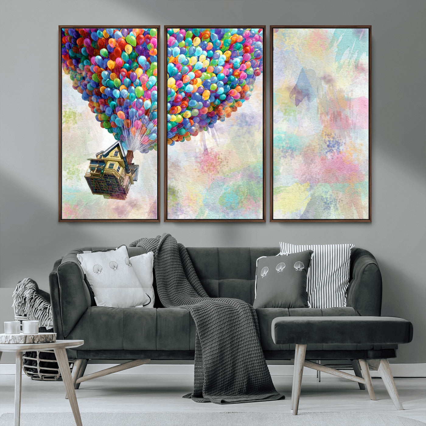 MGV-FC-48X32-3P - Up Pixar Poster, Look Up Pixar Wall Art, Up Pixar Canvas, Kids Play Game Room Decor Wall Art