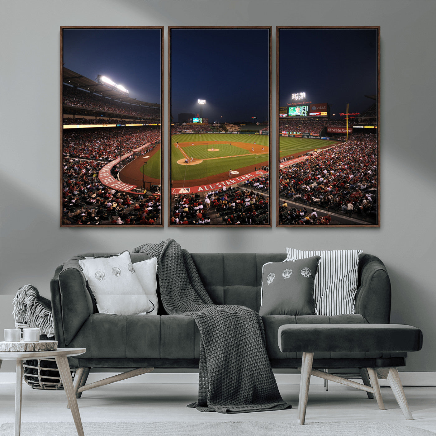 MGV-FC-48X32-3P - Los Angeles Angels Baseball Team Print - Anaheim Angel Stadium Wall Art Canvas Print