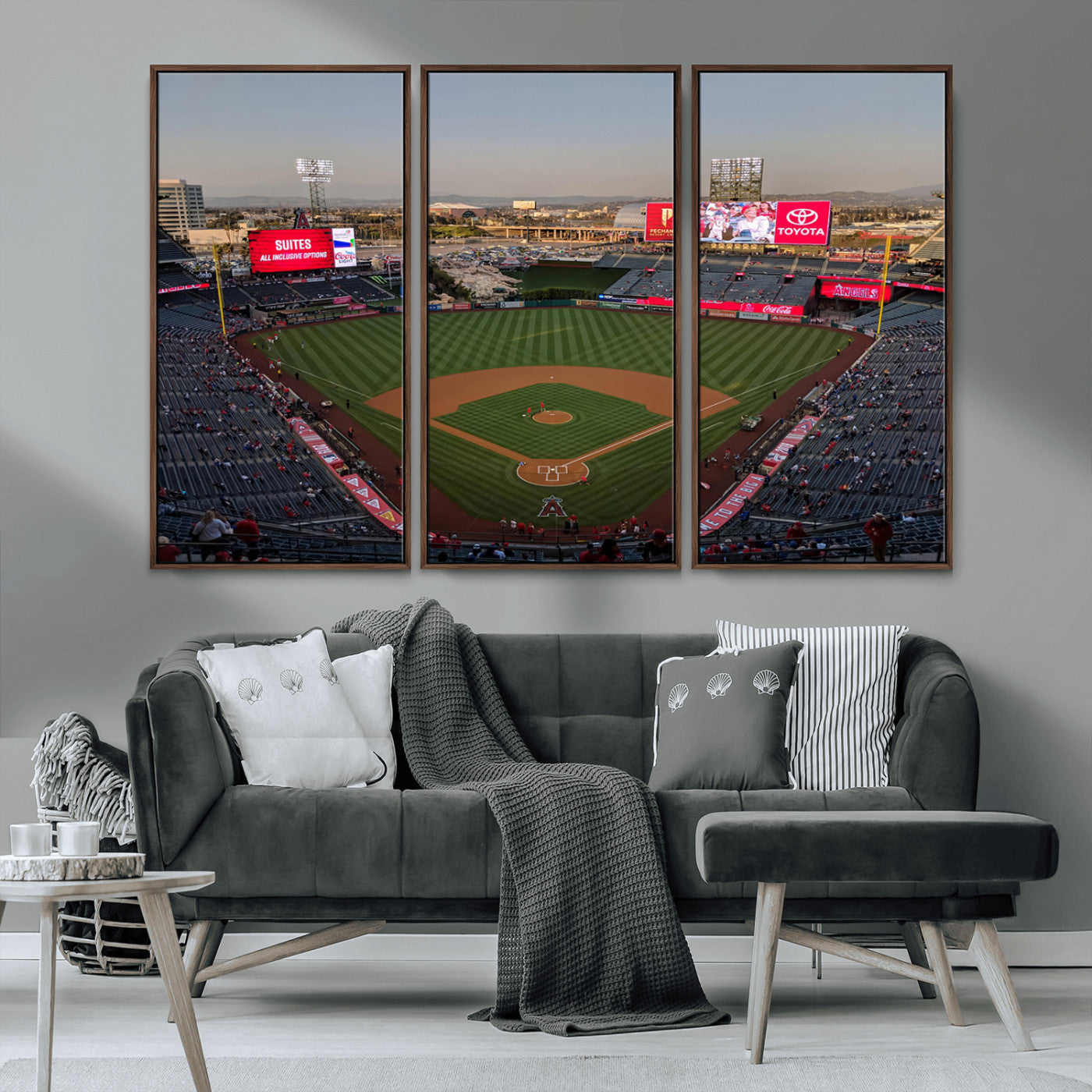 MGV-FC-48X32-3P - Los Angeles Angels Baseball Canvas Print - Anaheim Angel Stadium Wall Art Canvas Print
