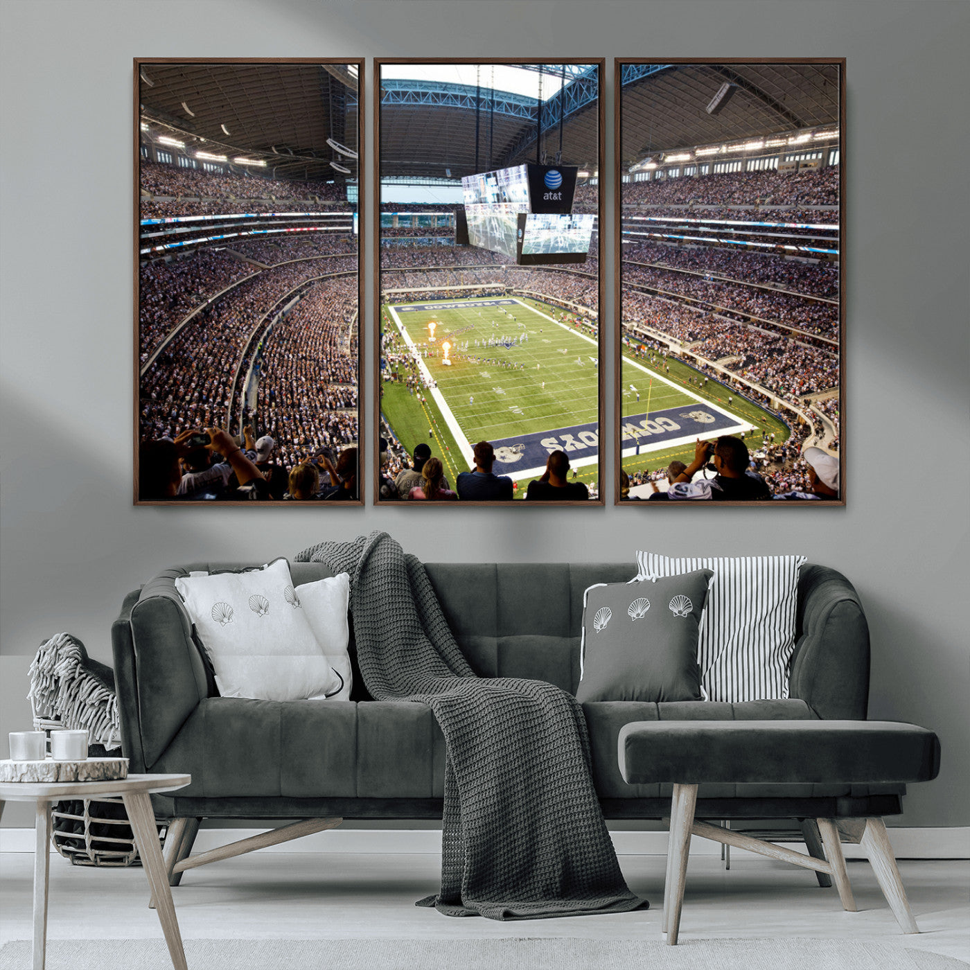 MGV-FC-48X32-3P - Dallas Cowboys Football Team Print - Arlington AT&T Stadium Wall Art Canvas Print