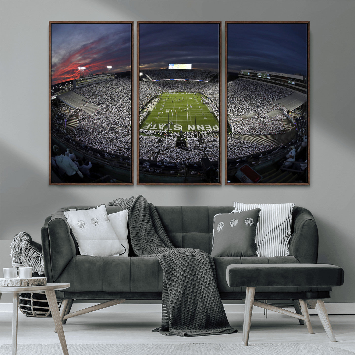 MGV-FC-48X32-3P - Penn State University Nittany Lions Football Team Print - University Park Beaver Stadium Wall Art