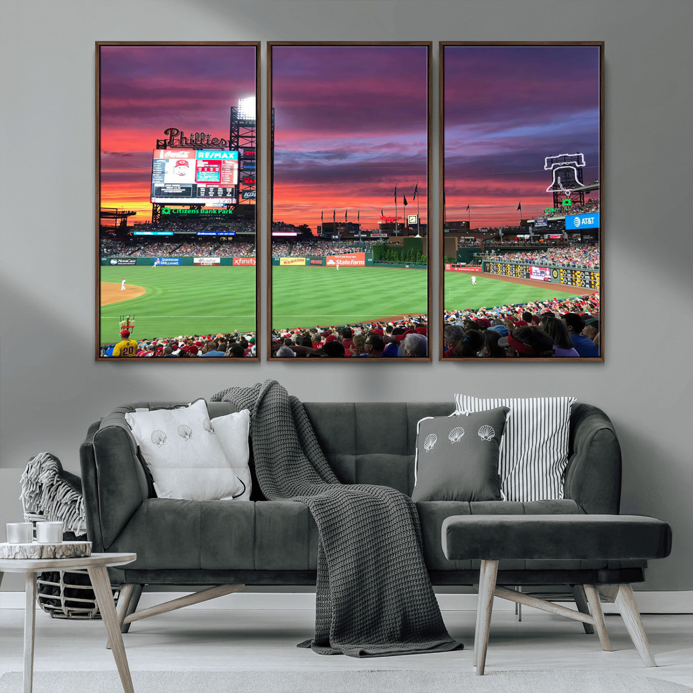 MGV-FC-48X32-3P - Philadelphia Phillies Baseball Team Print - Philadelphia Citizens Bank Park Stadium Wall Art Canvas