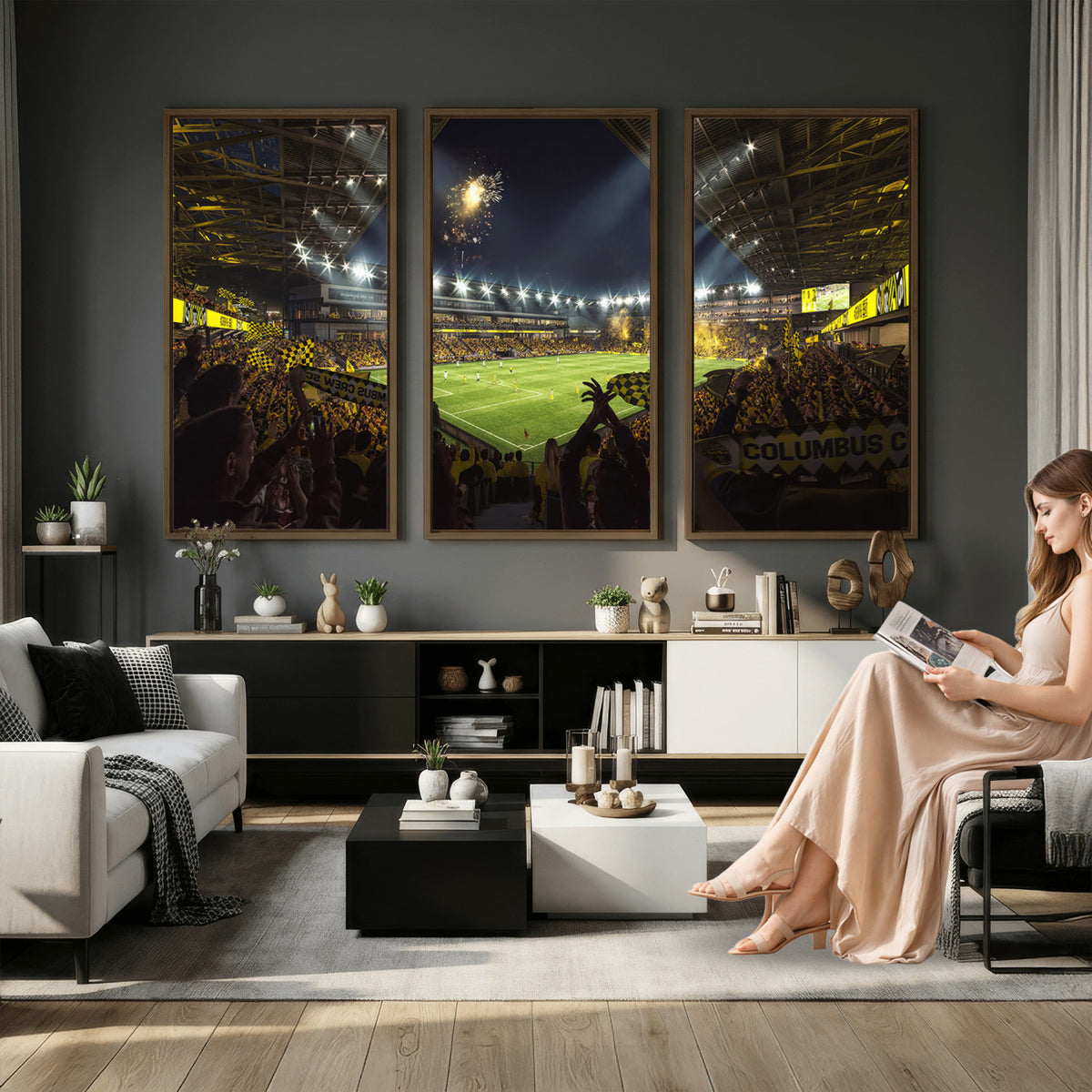 51122-MGV-CV-36X24 - Columbus Crew Soccer Team Print - Columbus Crew Stadium Wall Art Canvas Print