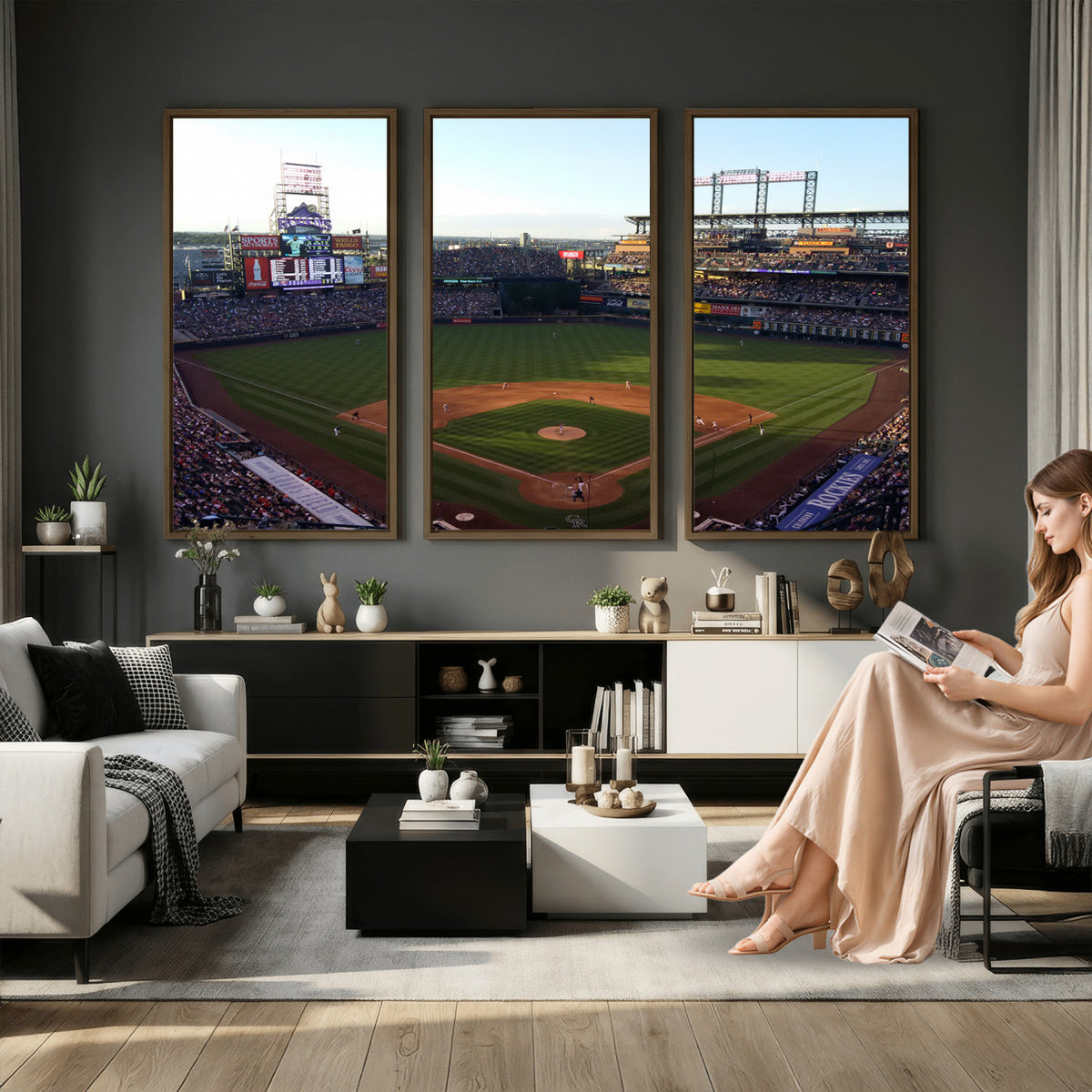 21638-MGV-CV-36X24 - Colorado Rockies Coors Field Wall Art Canvas Print, MLB Baseball Stadium